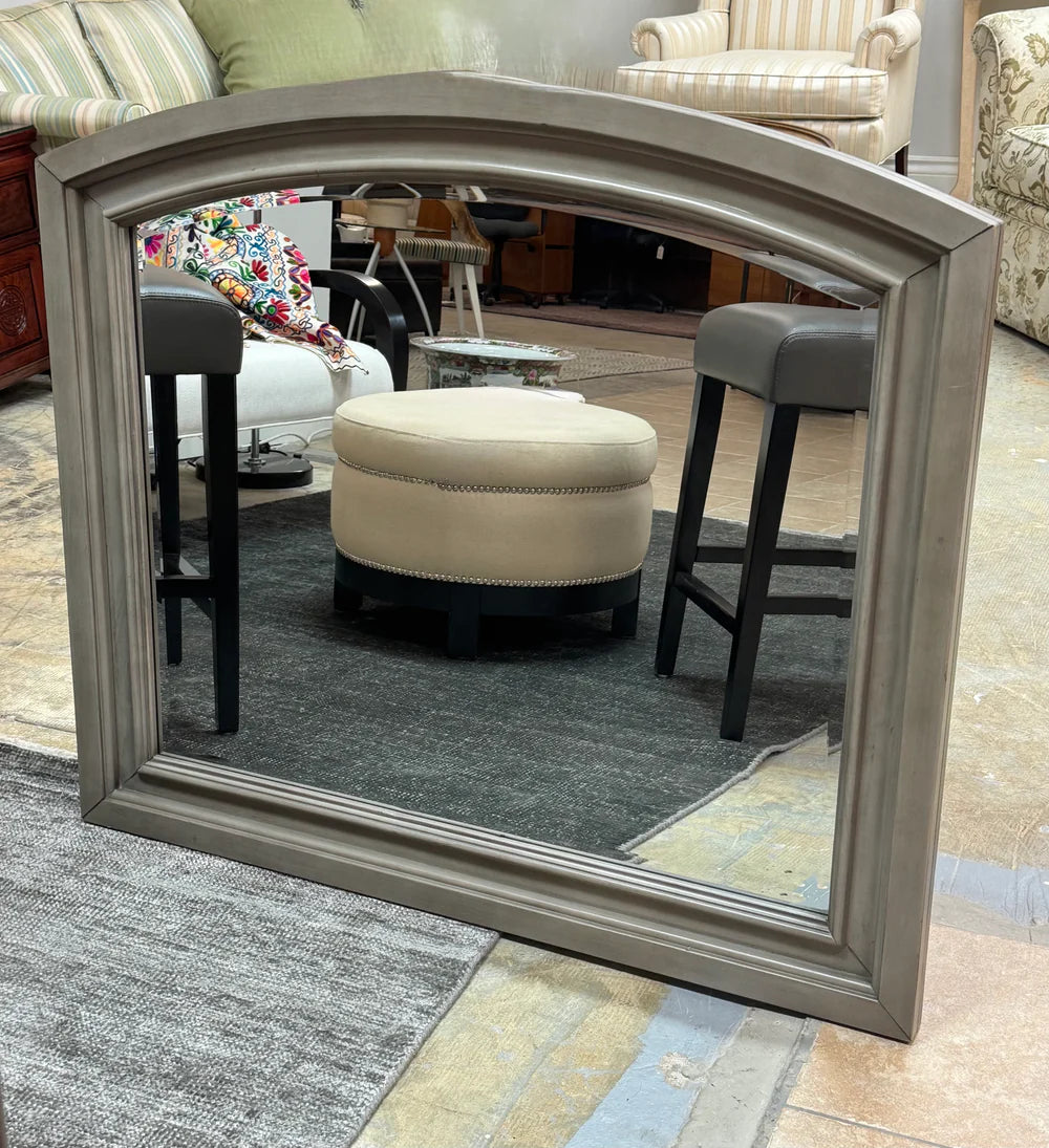 Gray Wood Arch-top Mirror
