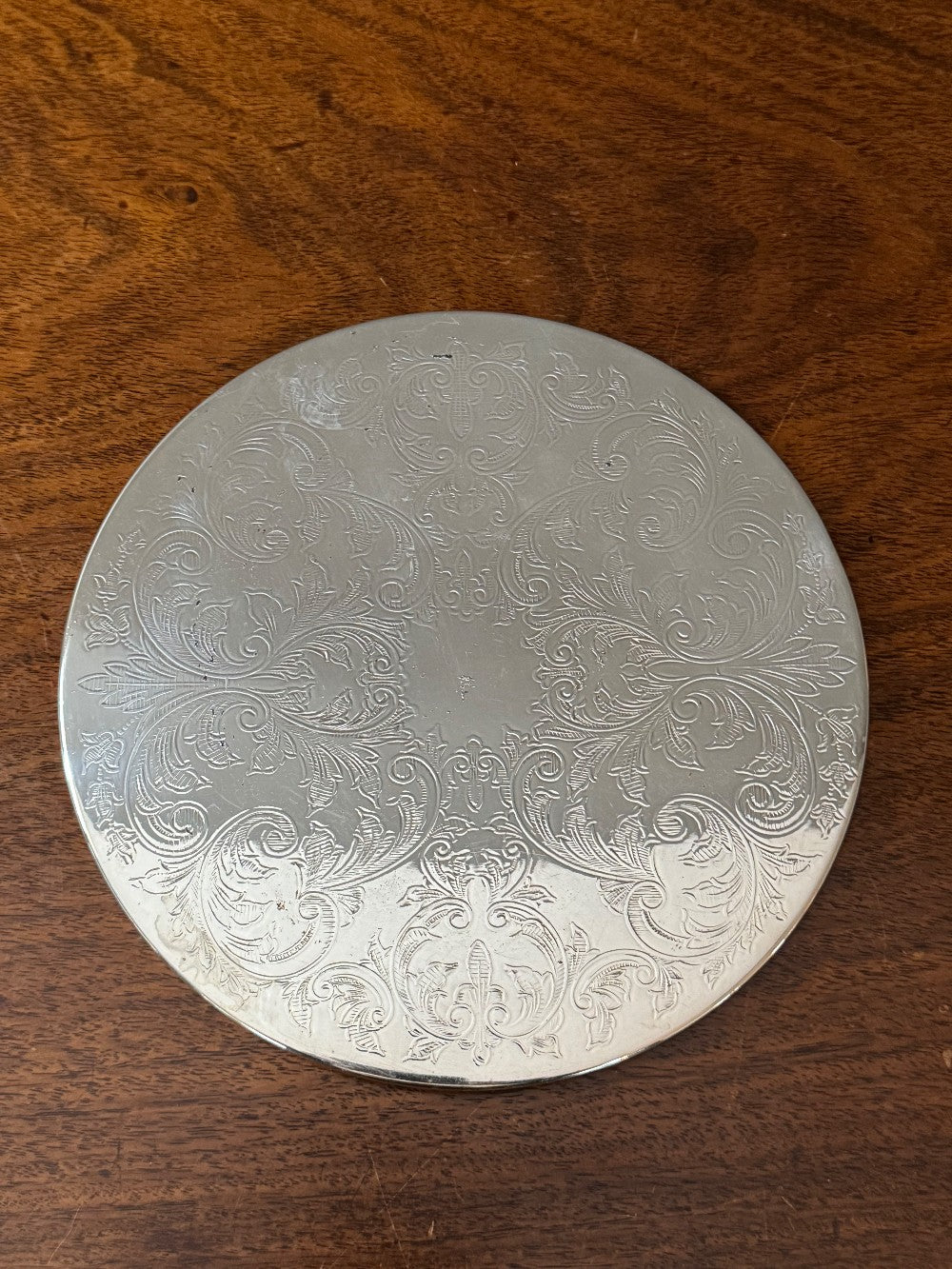 Etched Silverplate Round Trivet|2999