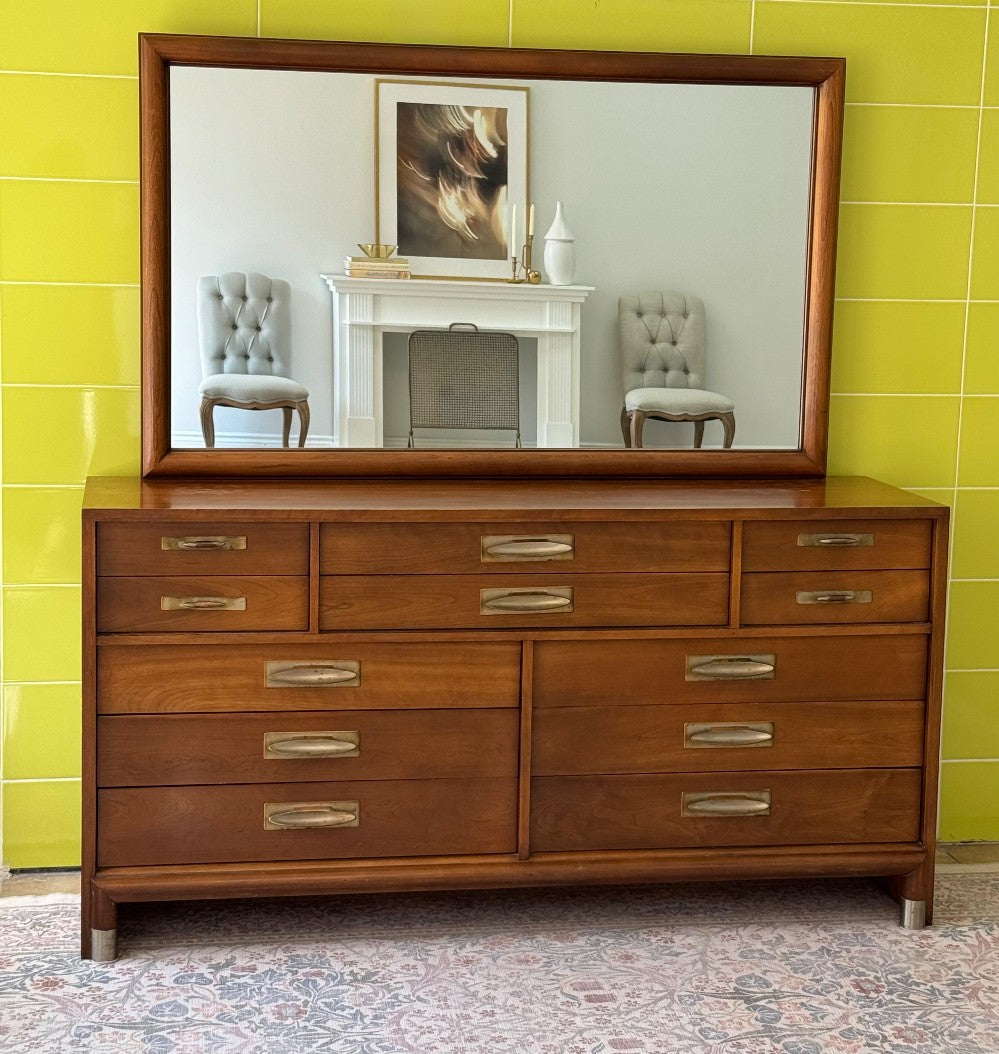 Vintage MCM Dresser with Mirror|502