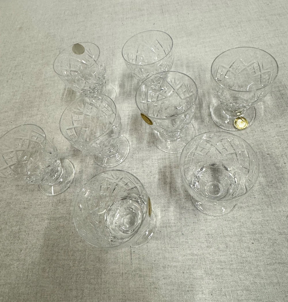 WEBB CORBETT Crystal Small Juice Glasses Set of 8|1321