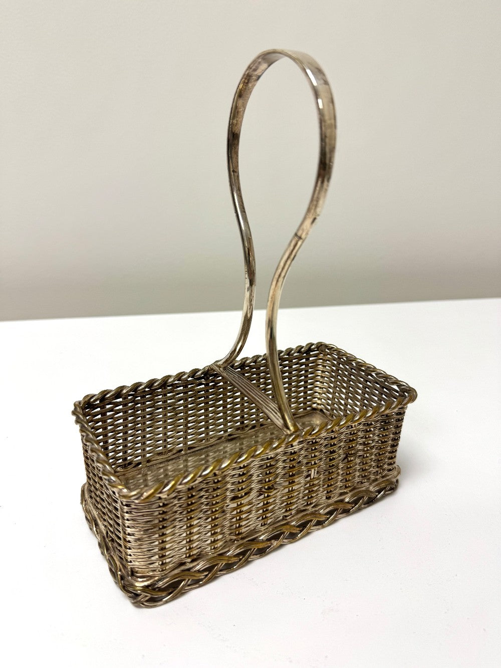 Silverplate Basket Bottle Caddy|3859
