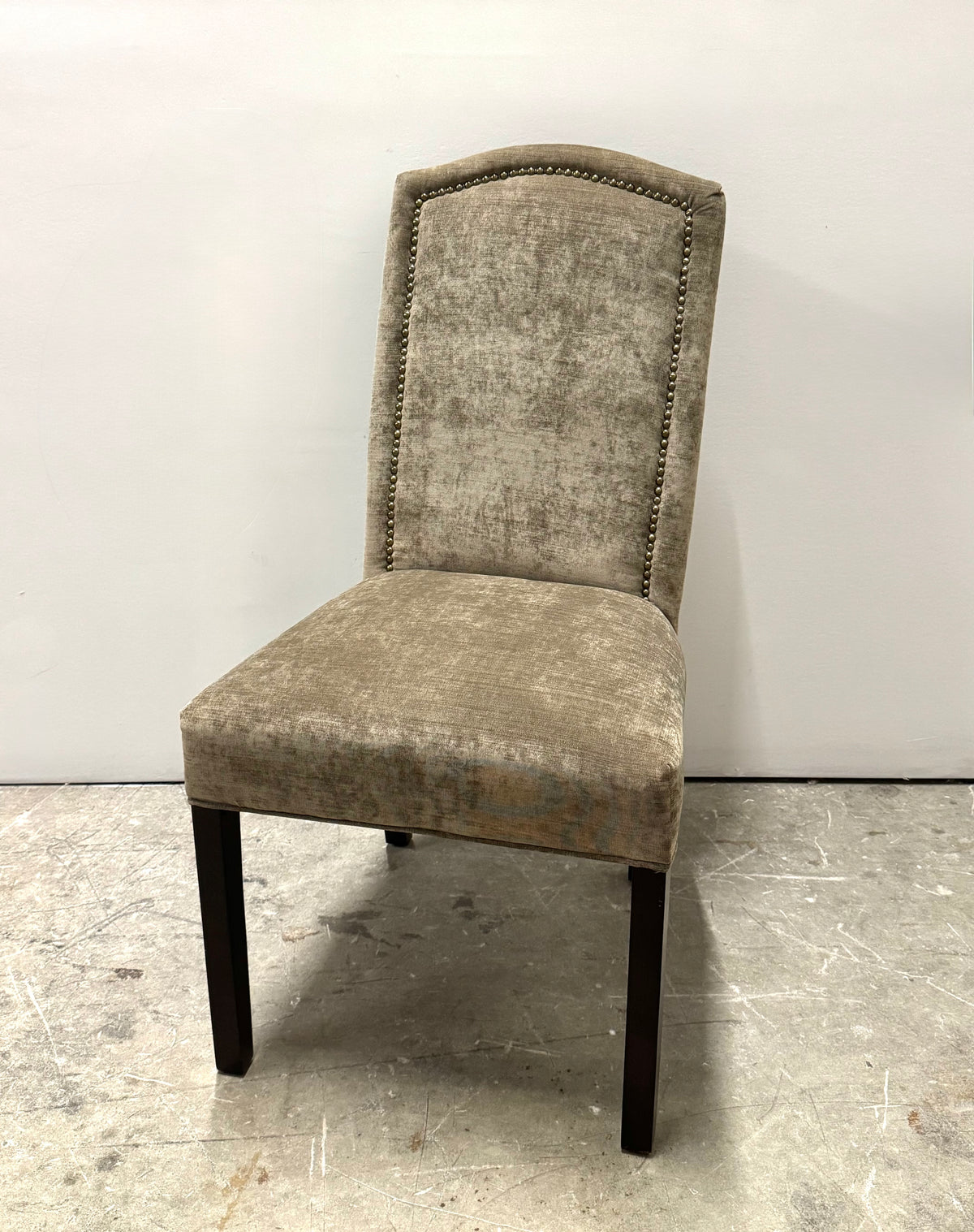 Taupe Textured Velvet Dining Chairs Set of 4