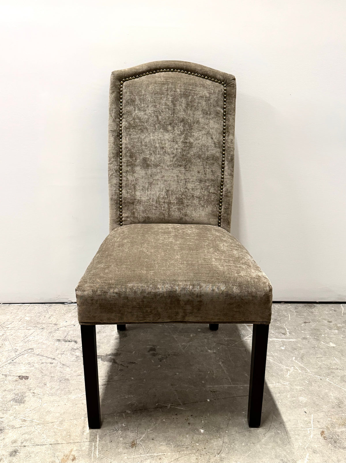 Taupe Textured Velvet Dining Chairs Set of 4