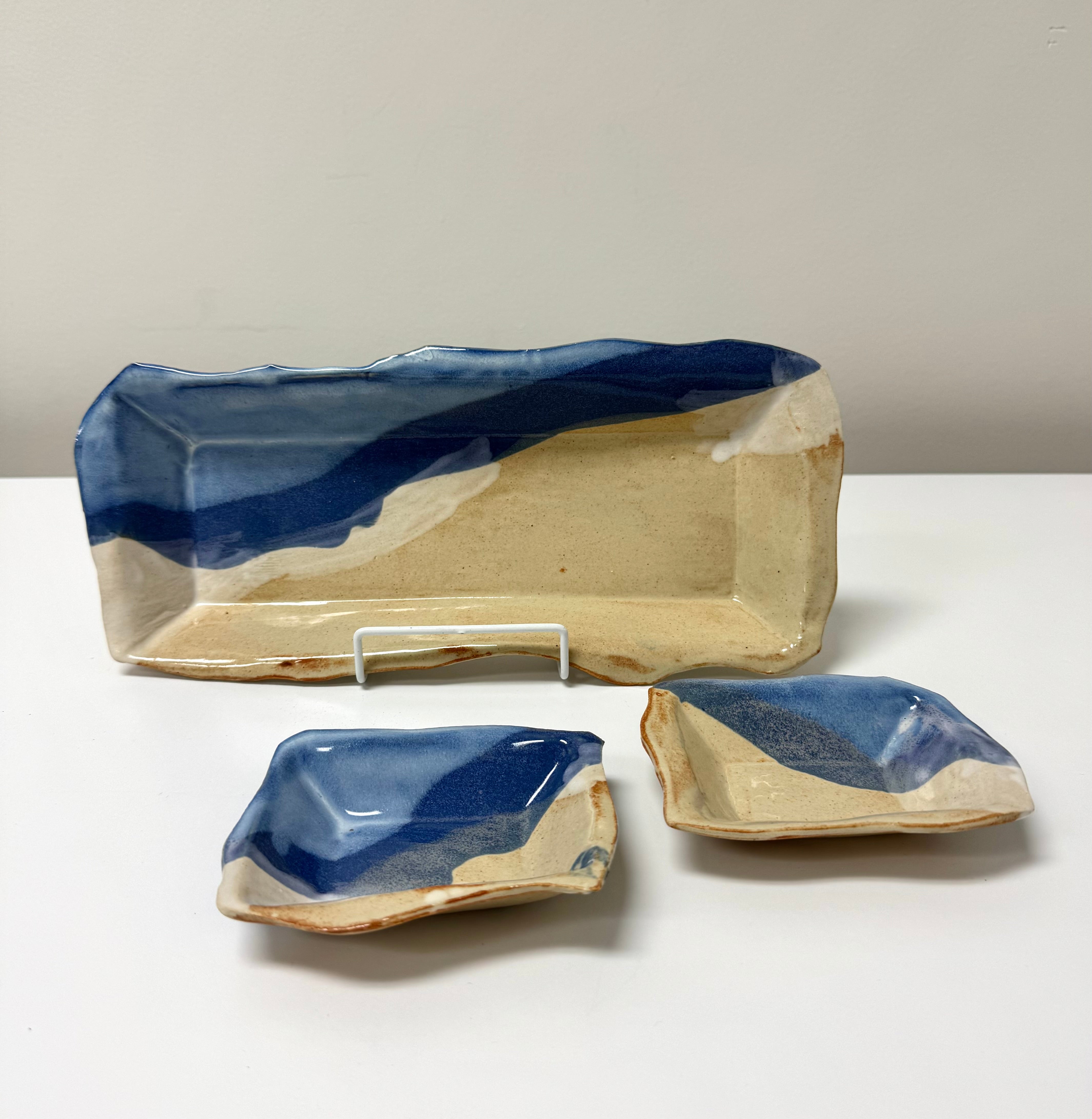 Organic Blue Sushi Serving Set