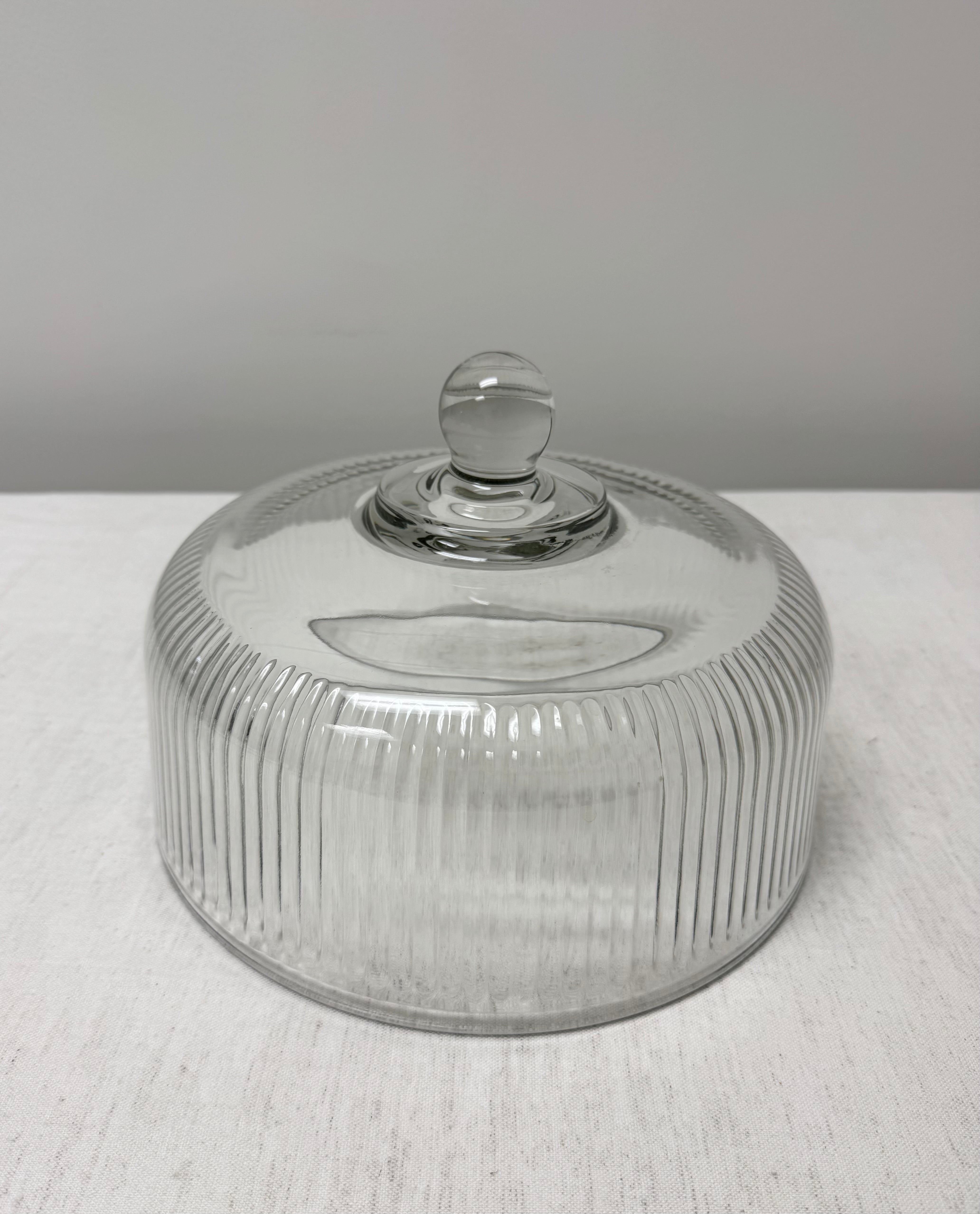 Ribbed Glass 10" Cloche