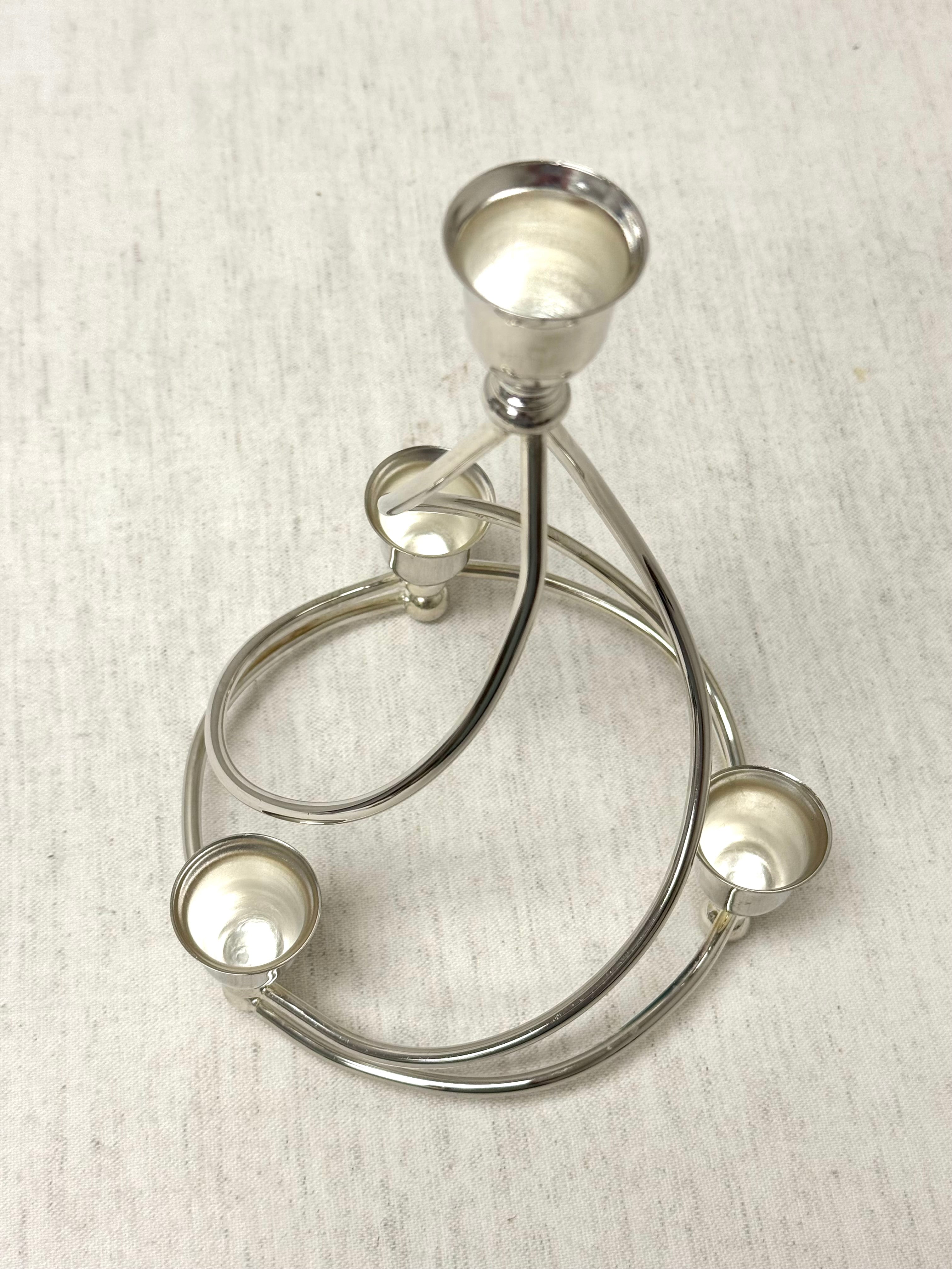 Silverplate Swirl Taper Candle Holder