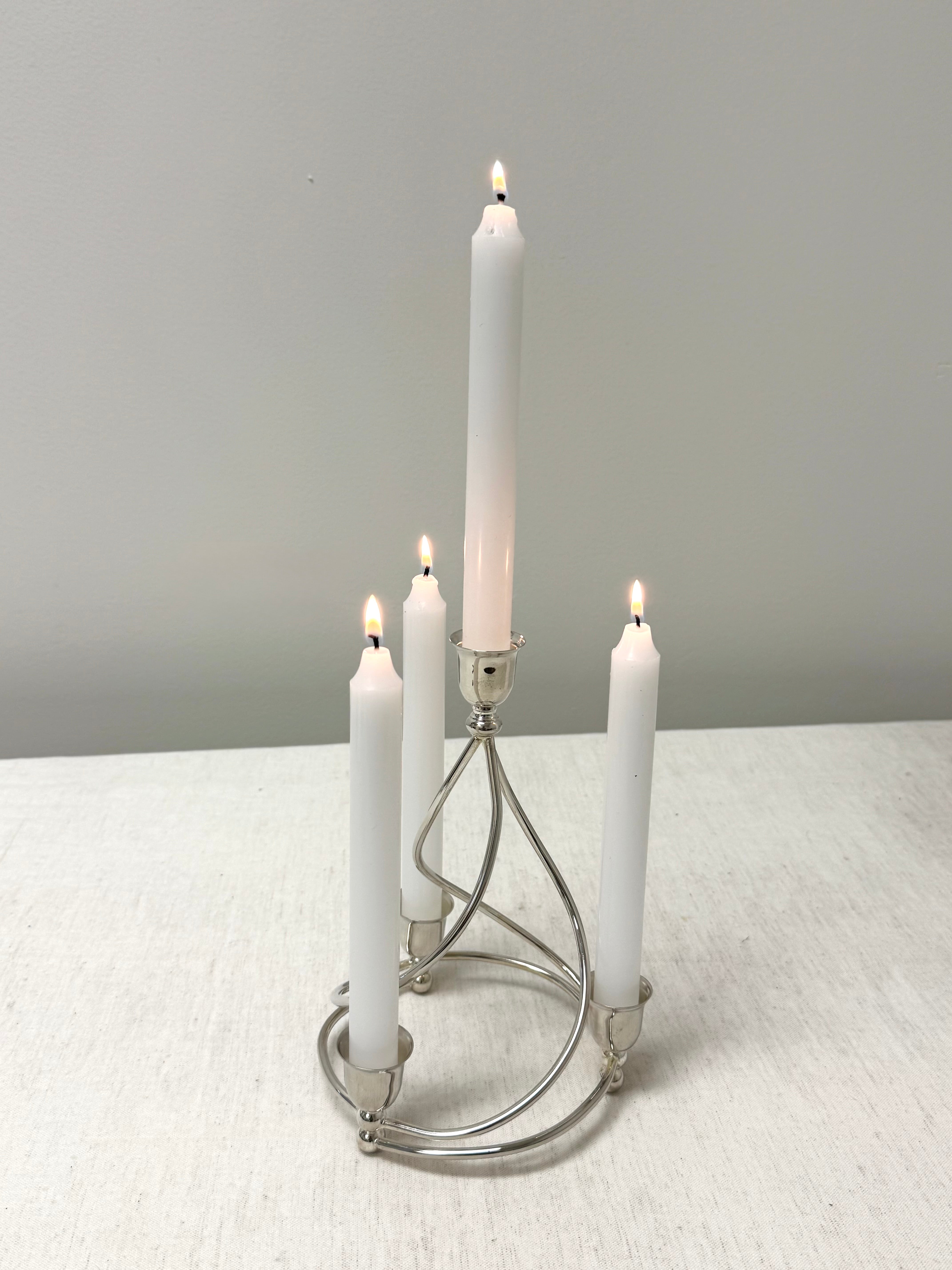 Silverplate Swirl Taper Candle Holder
