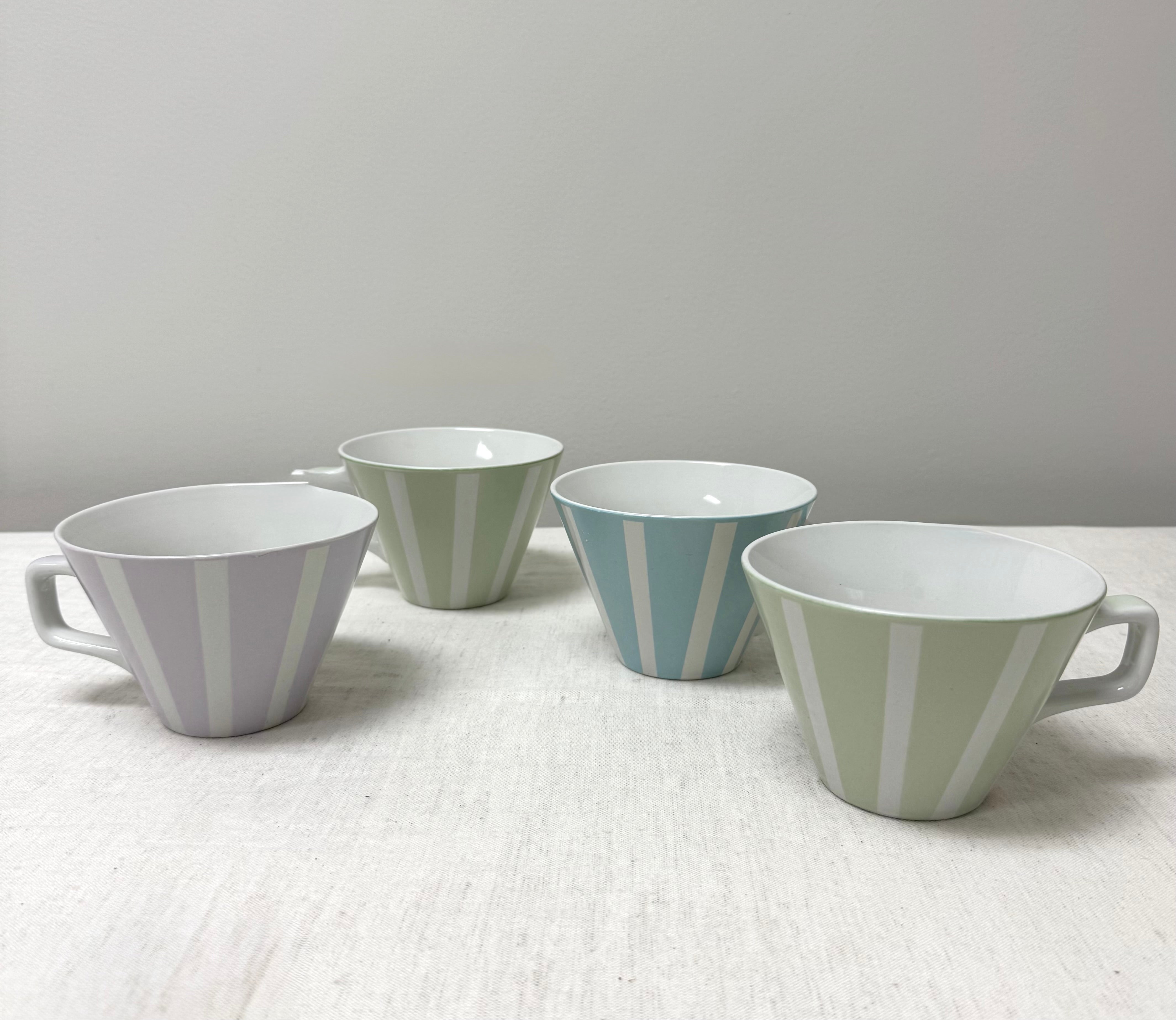 PIER 1 'Vizcaya' Pastel Stripe Mugs Set of 4