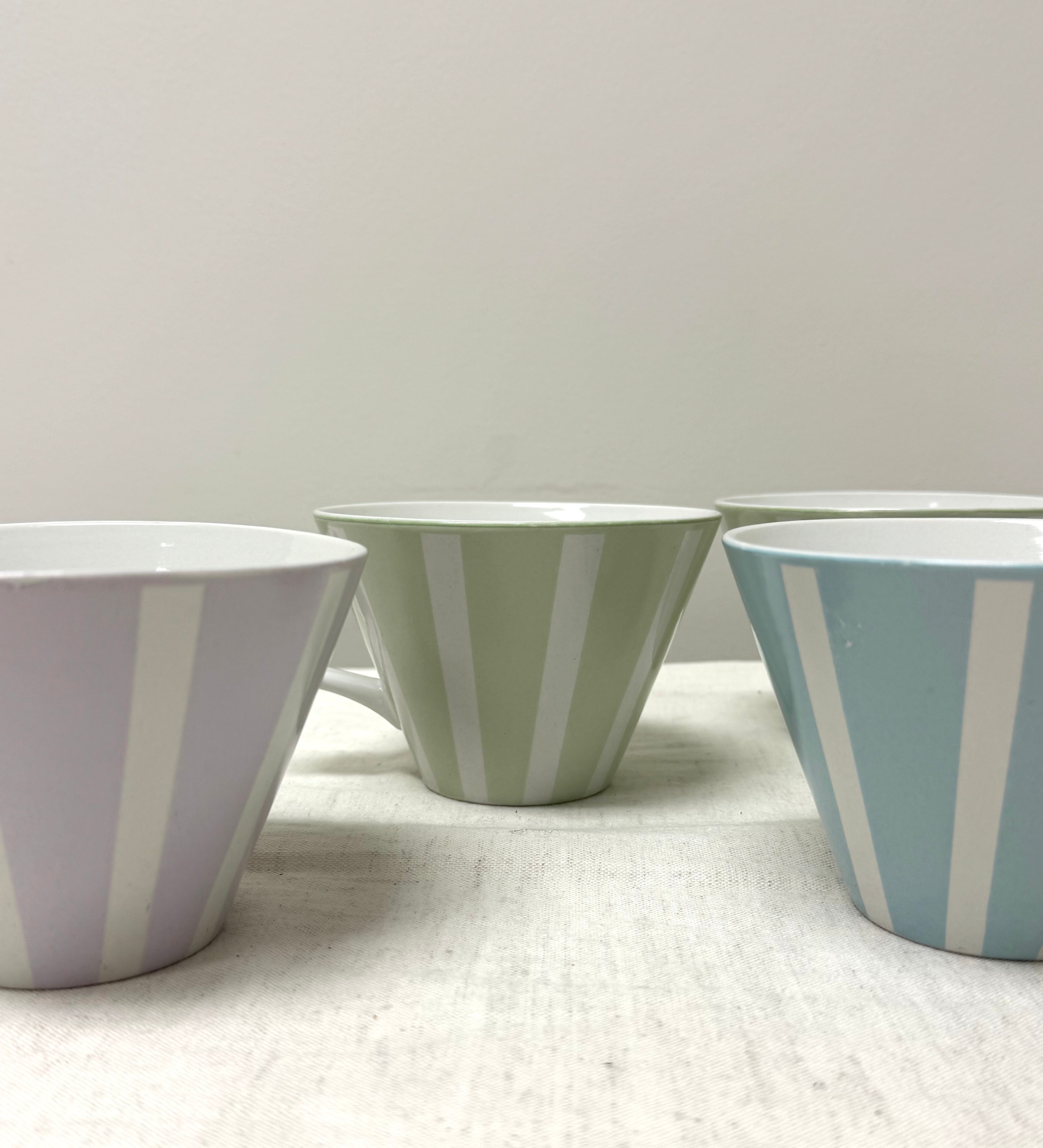 PIER 1 'Vizcaya' Pastel Stripe Mugs Set of 4