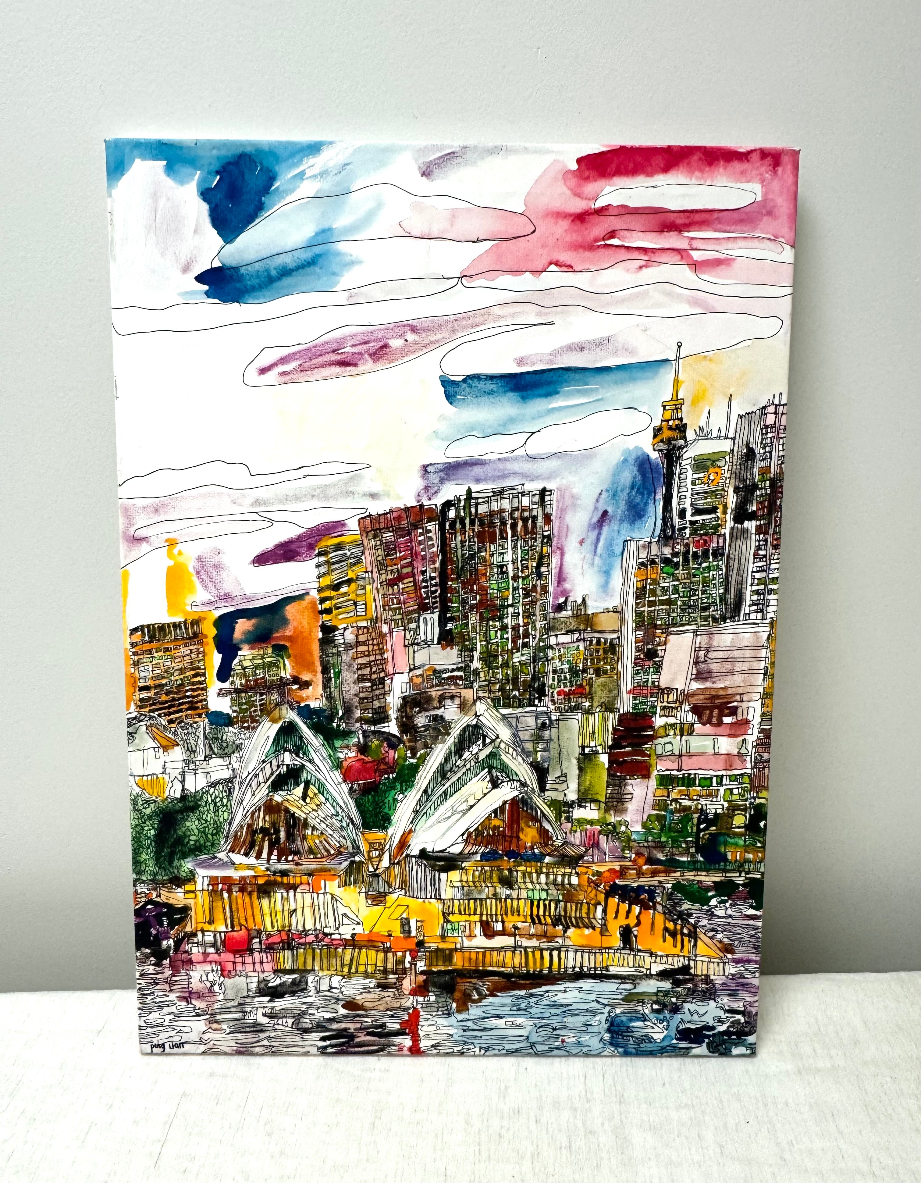 'Sydney Opera House' Art Print on Canvas (Signed)
