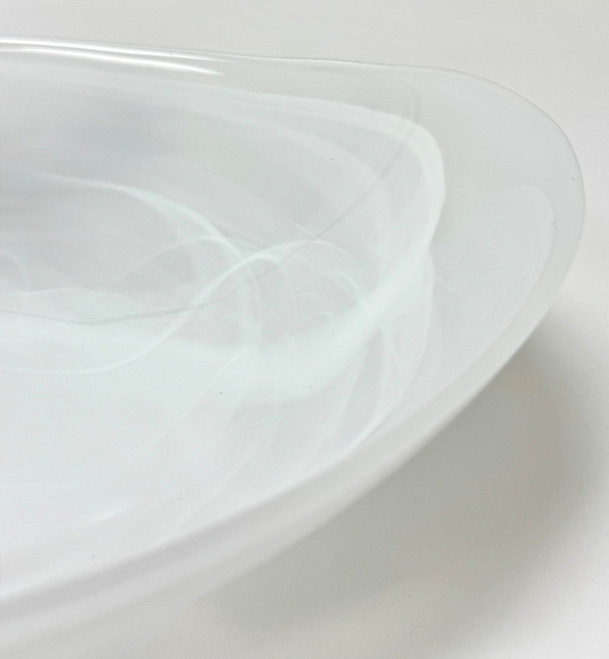 White Swirl Glass Bowl