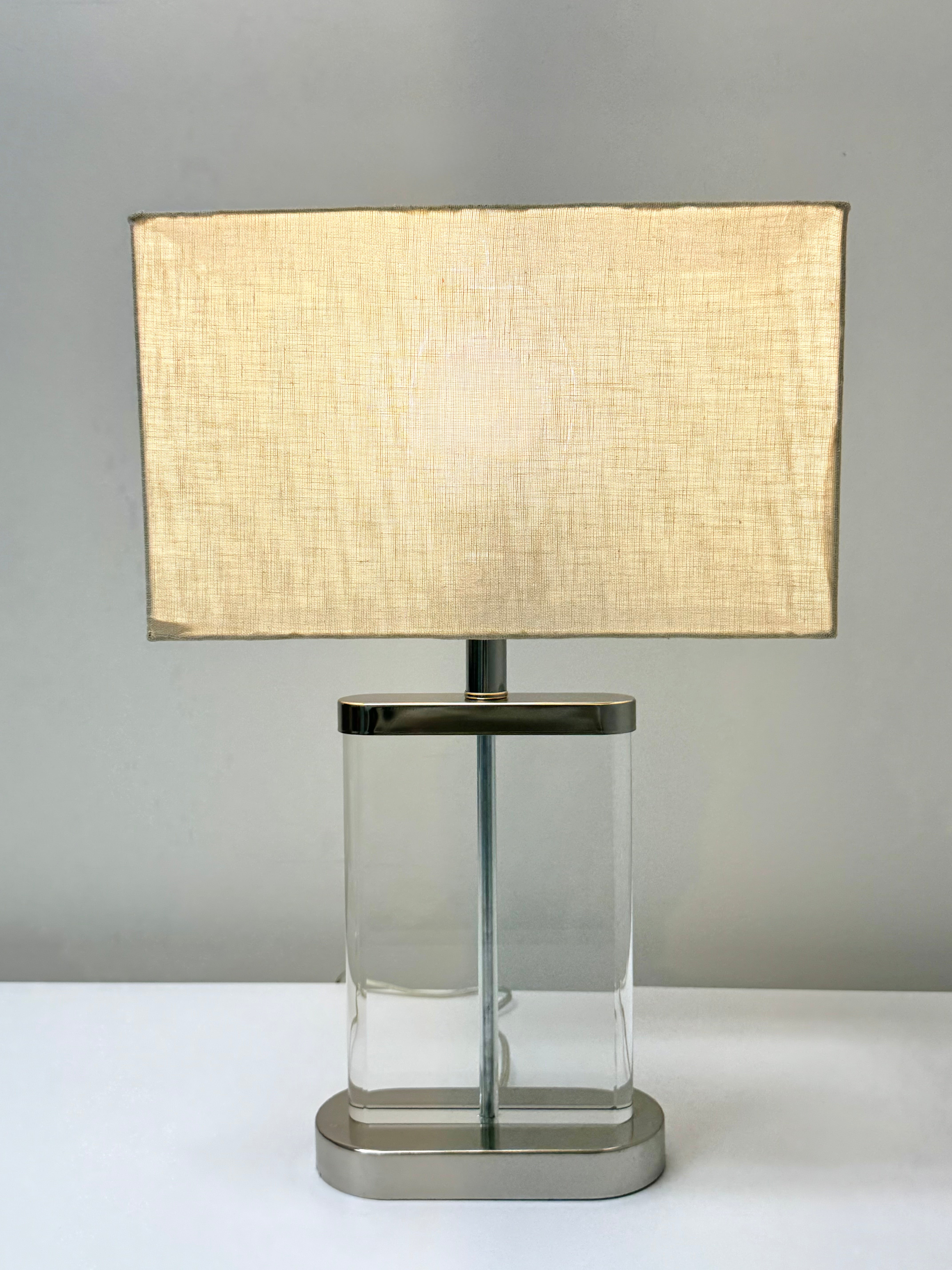 Slim Oblong Glass Lamp