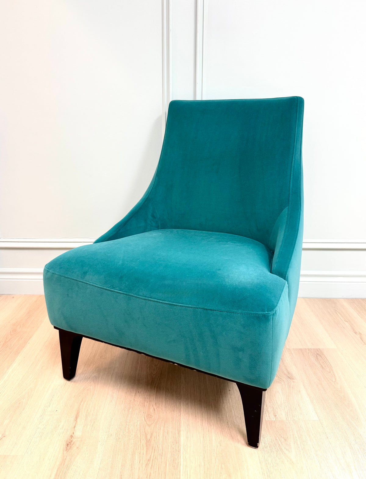 Turquoise Velvet Slipper Chair