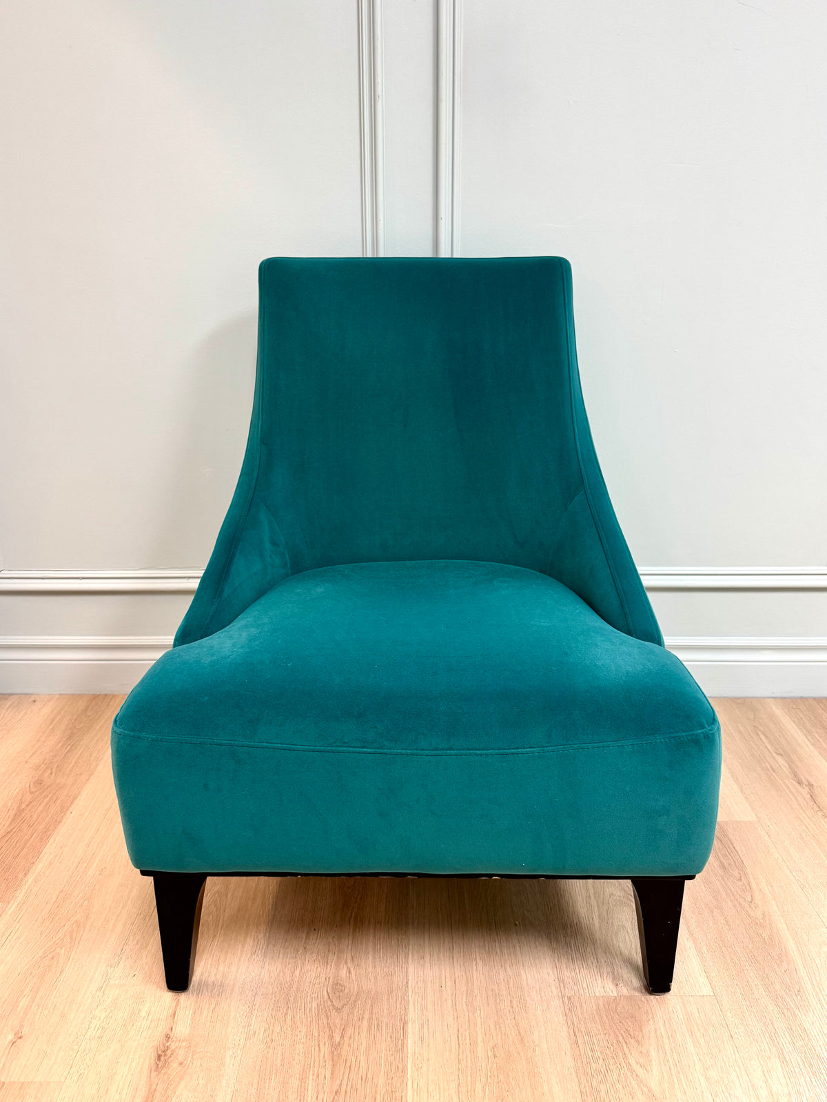 Turquoise Velvet Slipper Chair