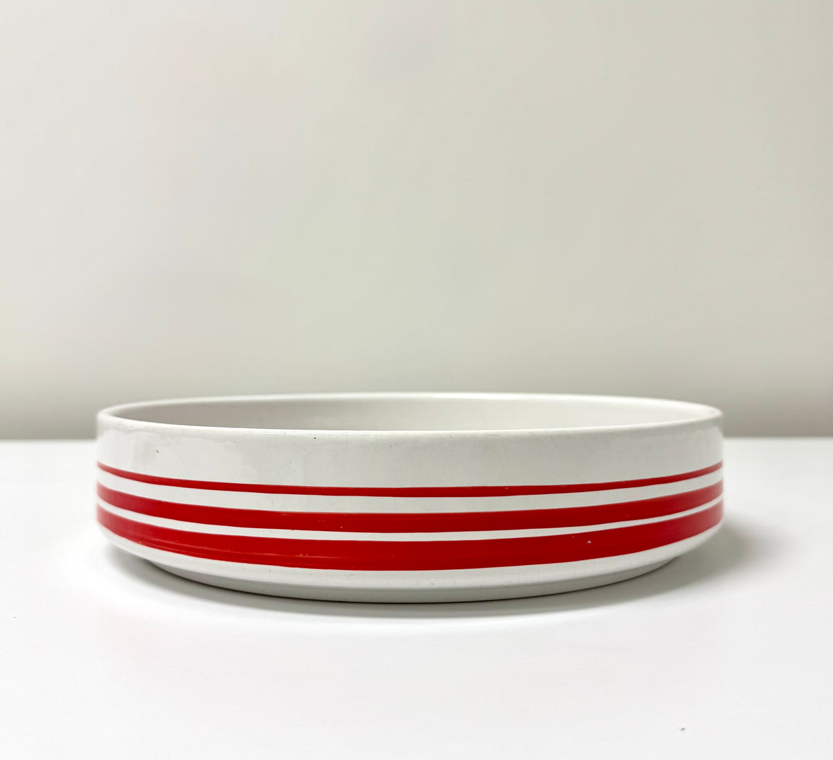 Vintage MCM Red Stripe Bowl