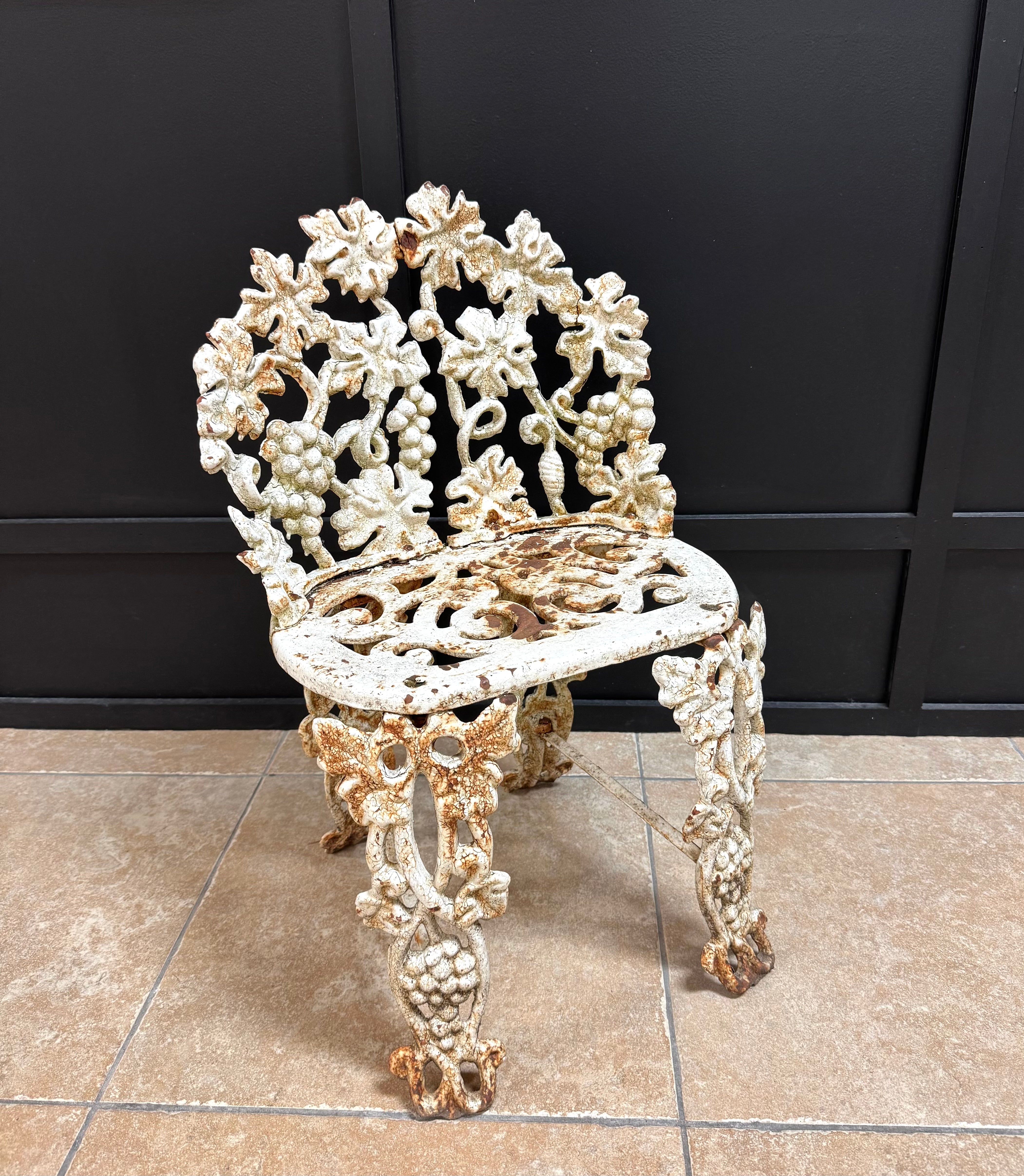 Antique Distressed White Garden Chair