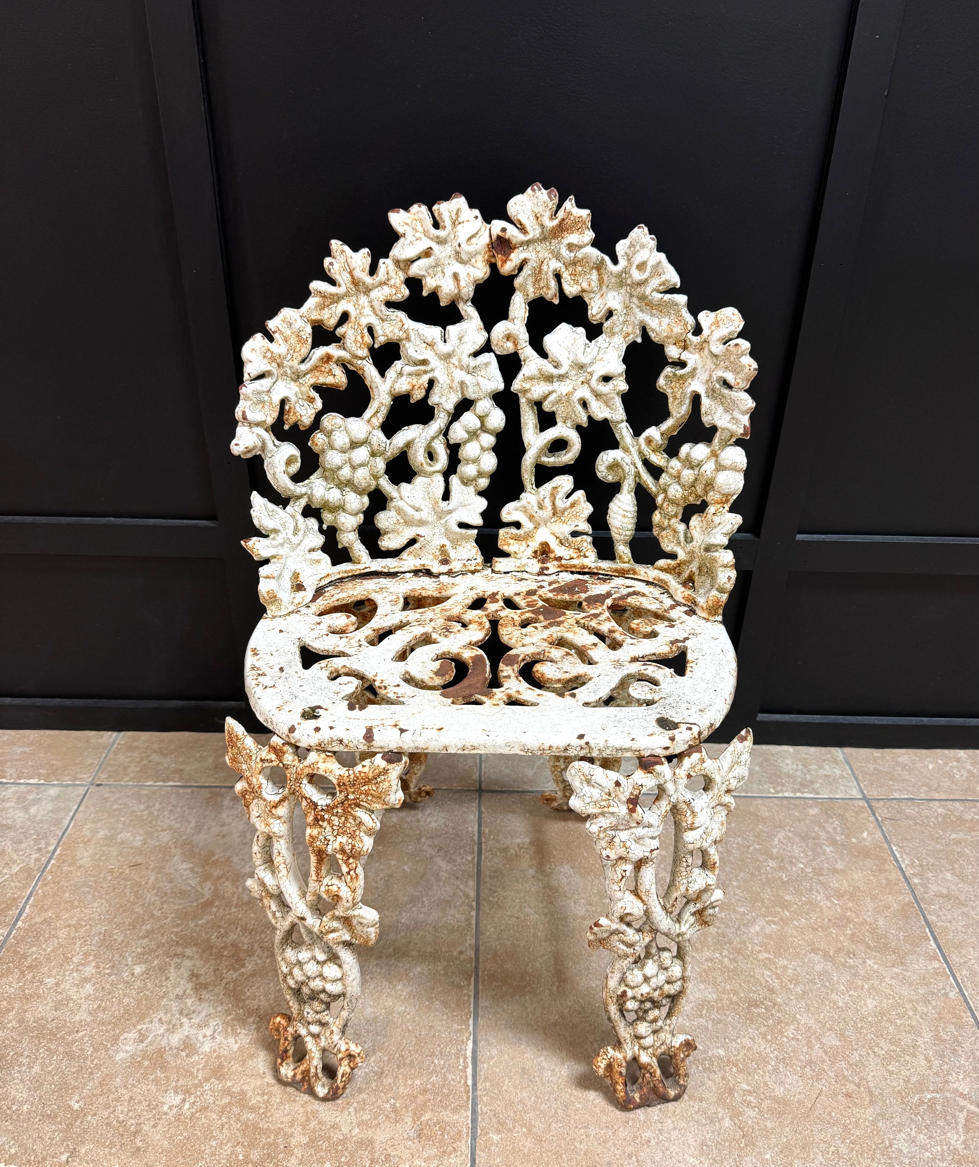 Antique Distressed White Garden Chair