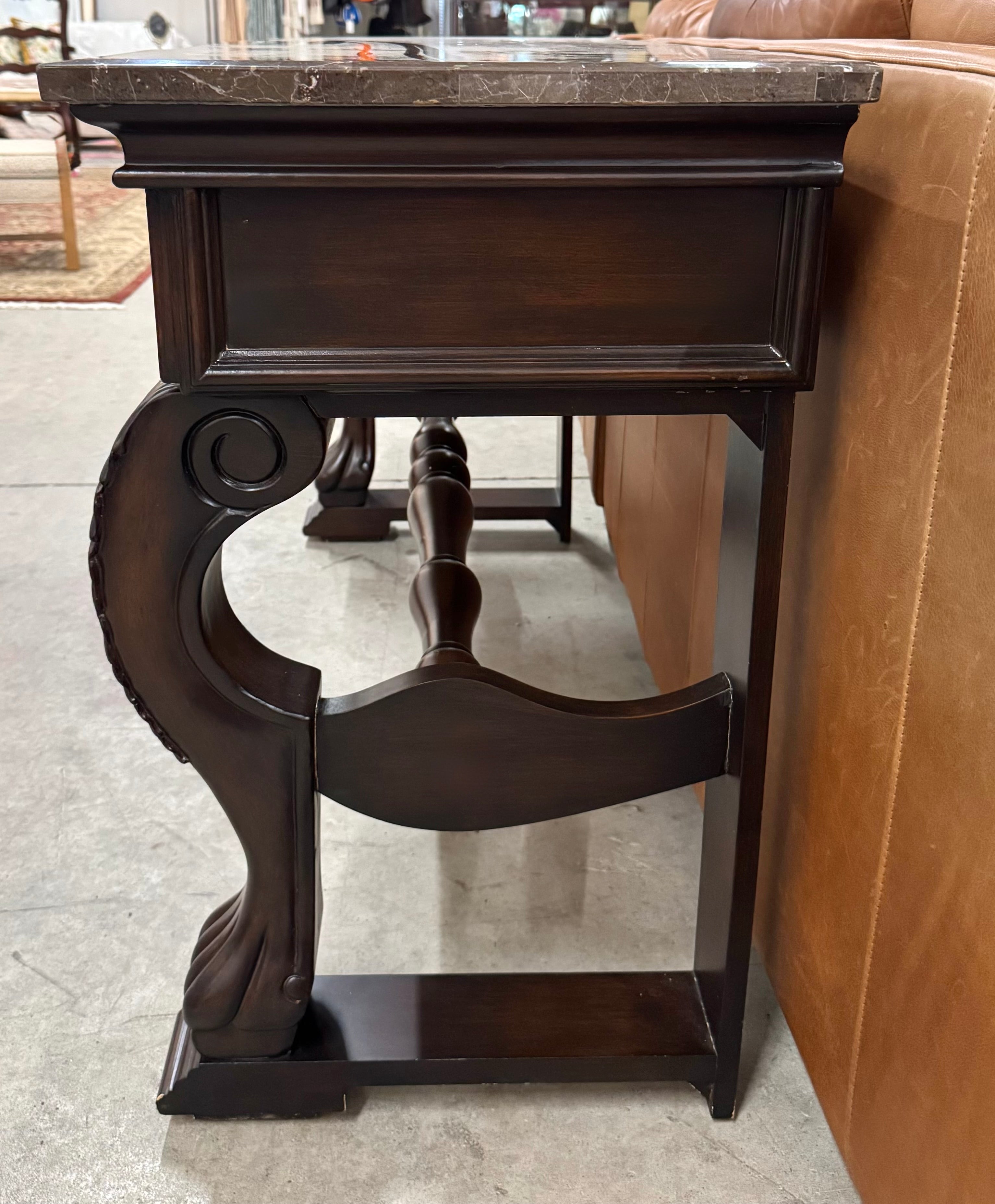 Console with Brown Marble Top