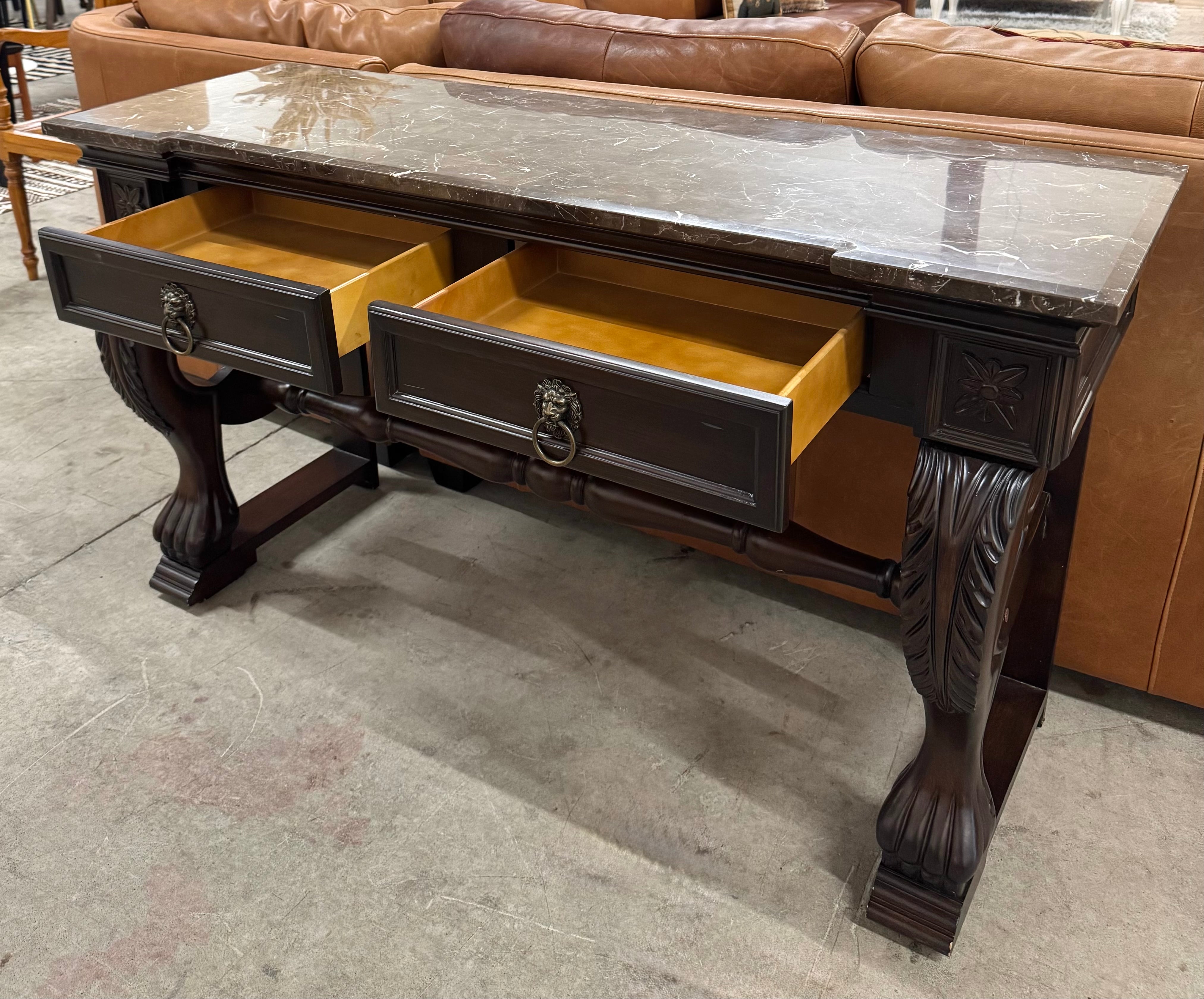 Console with Brown Marble Top