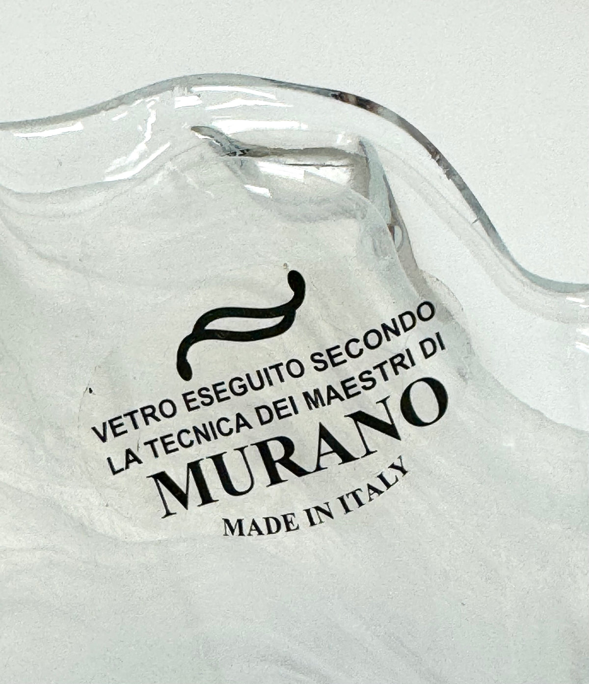 MURANO White Glass Ruffle Bowl