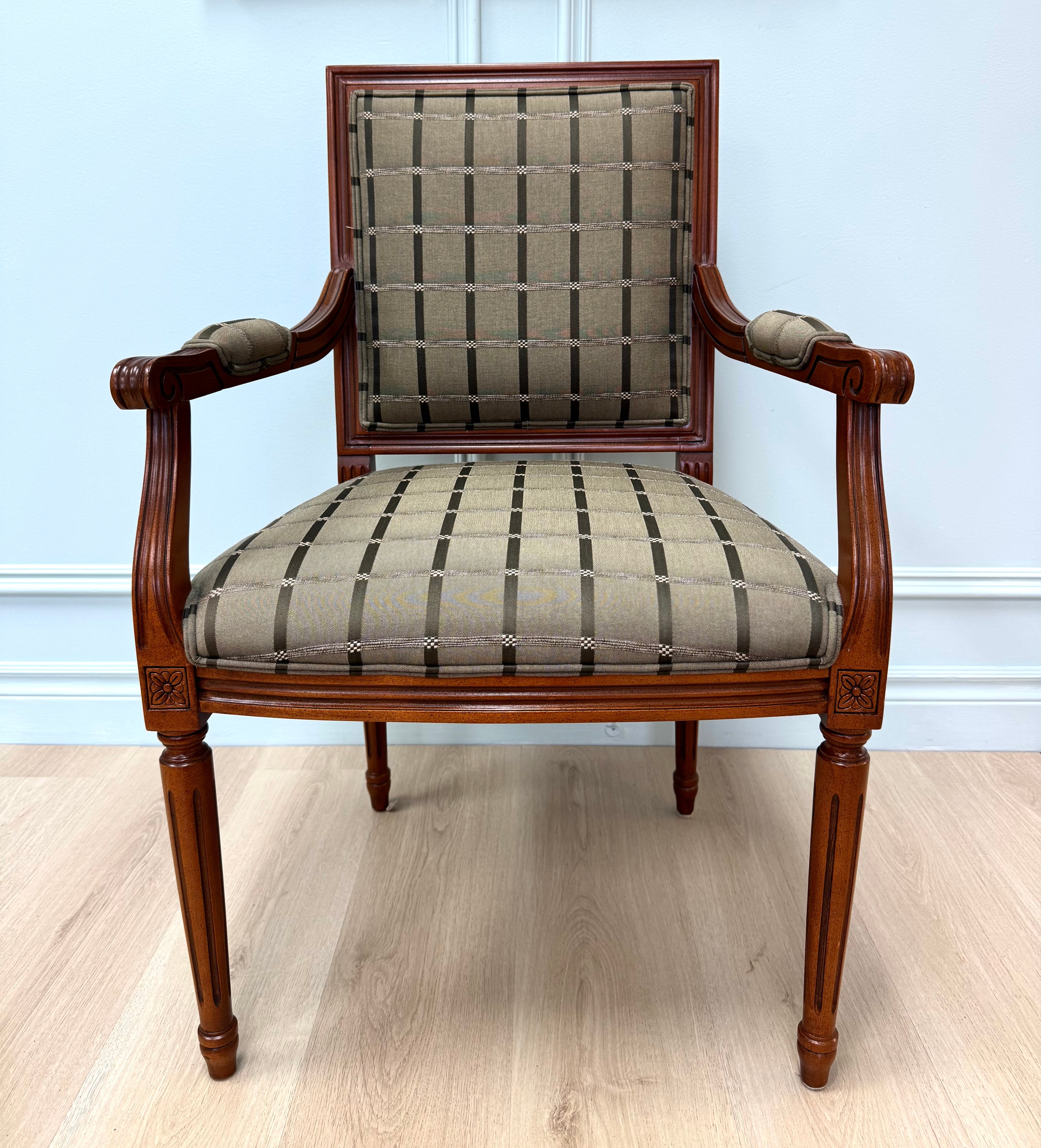 Gray Green Striped Chair