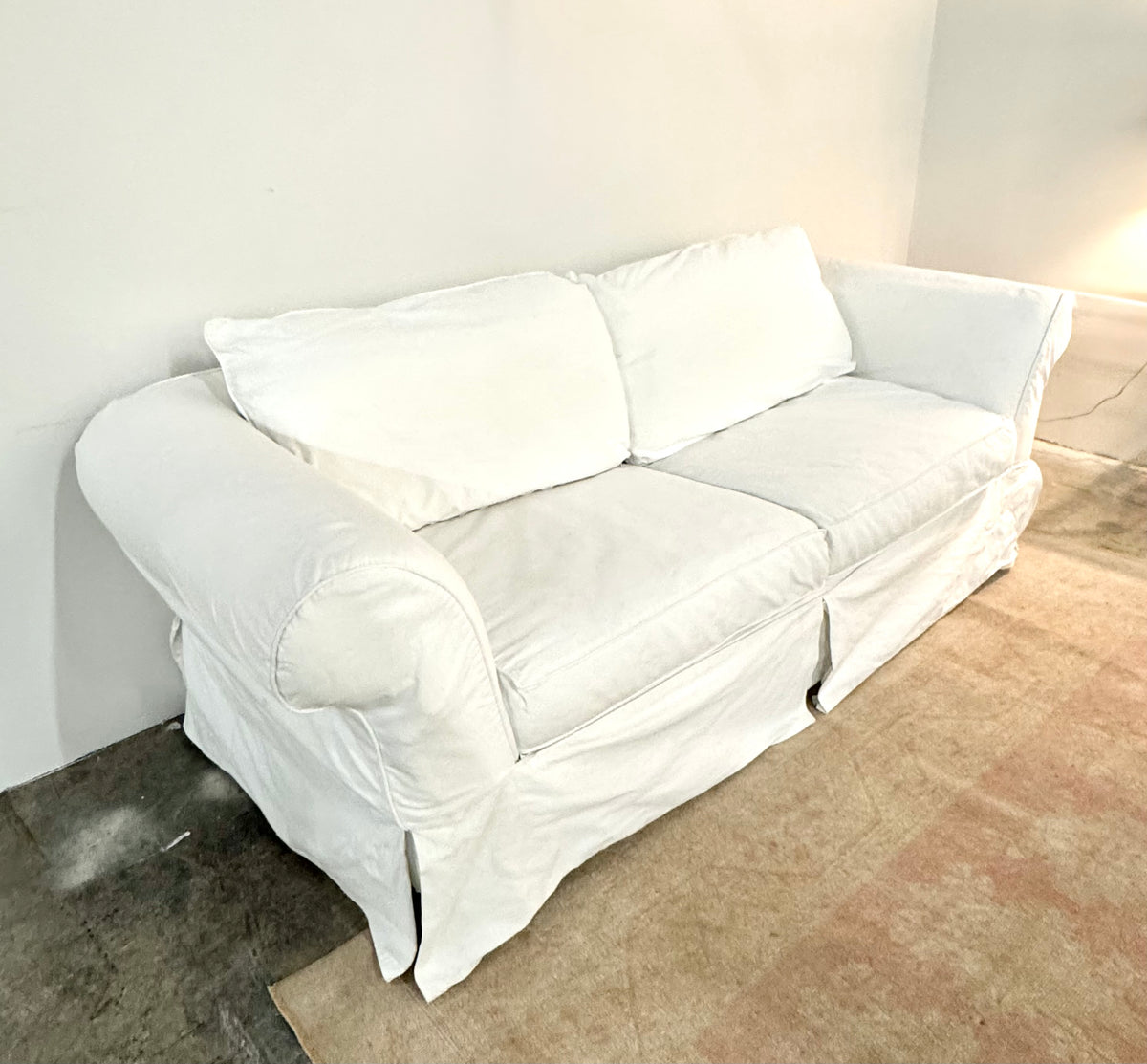 MITCHELL GOLD + BOB WILLIAMS 'Kathleen' White Denim 93" Sleeper Sofa