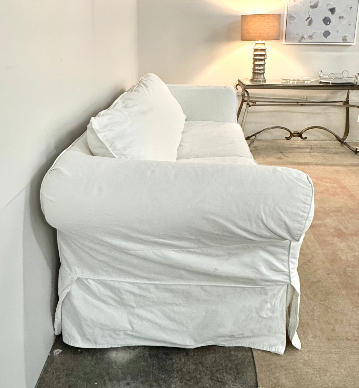 MITCHELL GOLD + BOB WILLIAMS 'Kathleen' White Denim 93" Sleeper Sofa