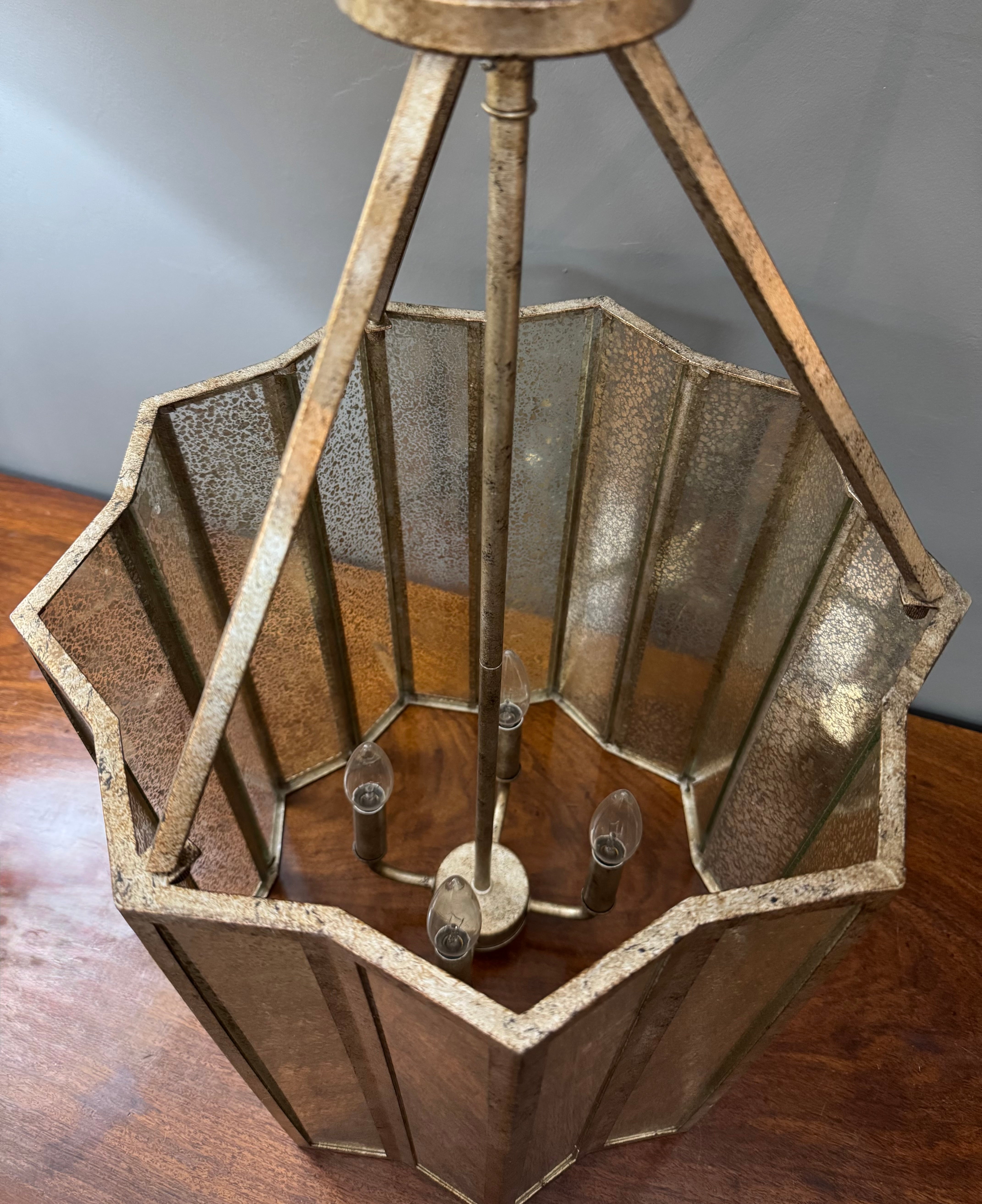 QUOIZEL Aged Gold & Mercury Glass Pendant Light