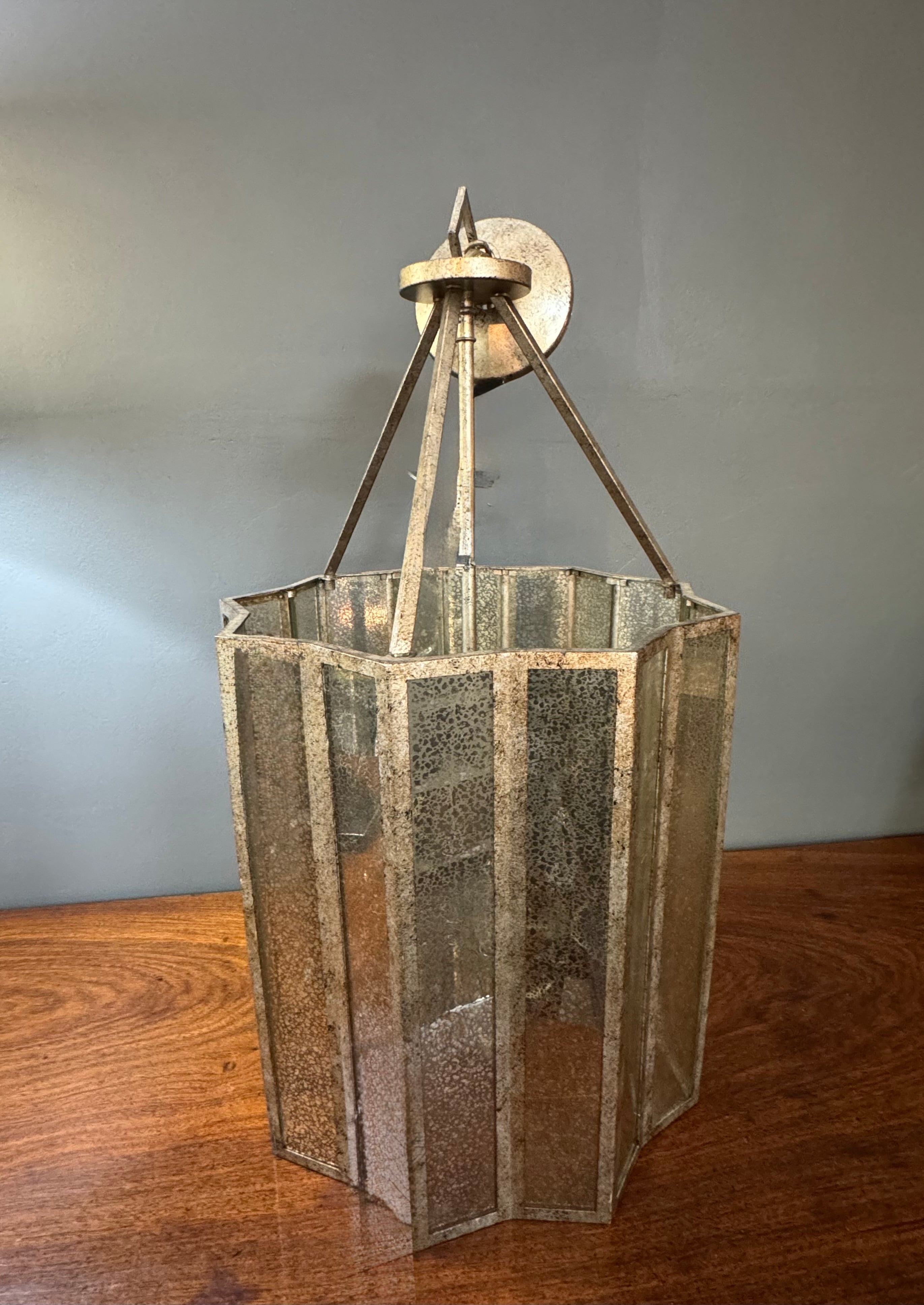 QUOIZEL Aged Gold & Mercury Glass Pendant Light