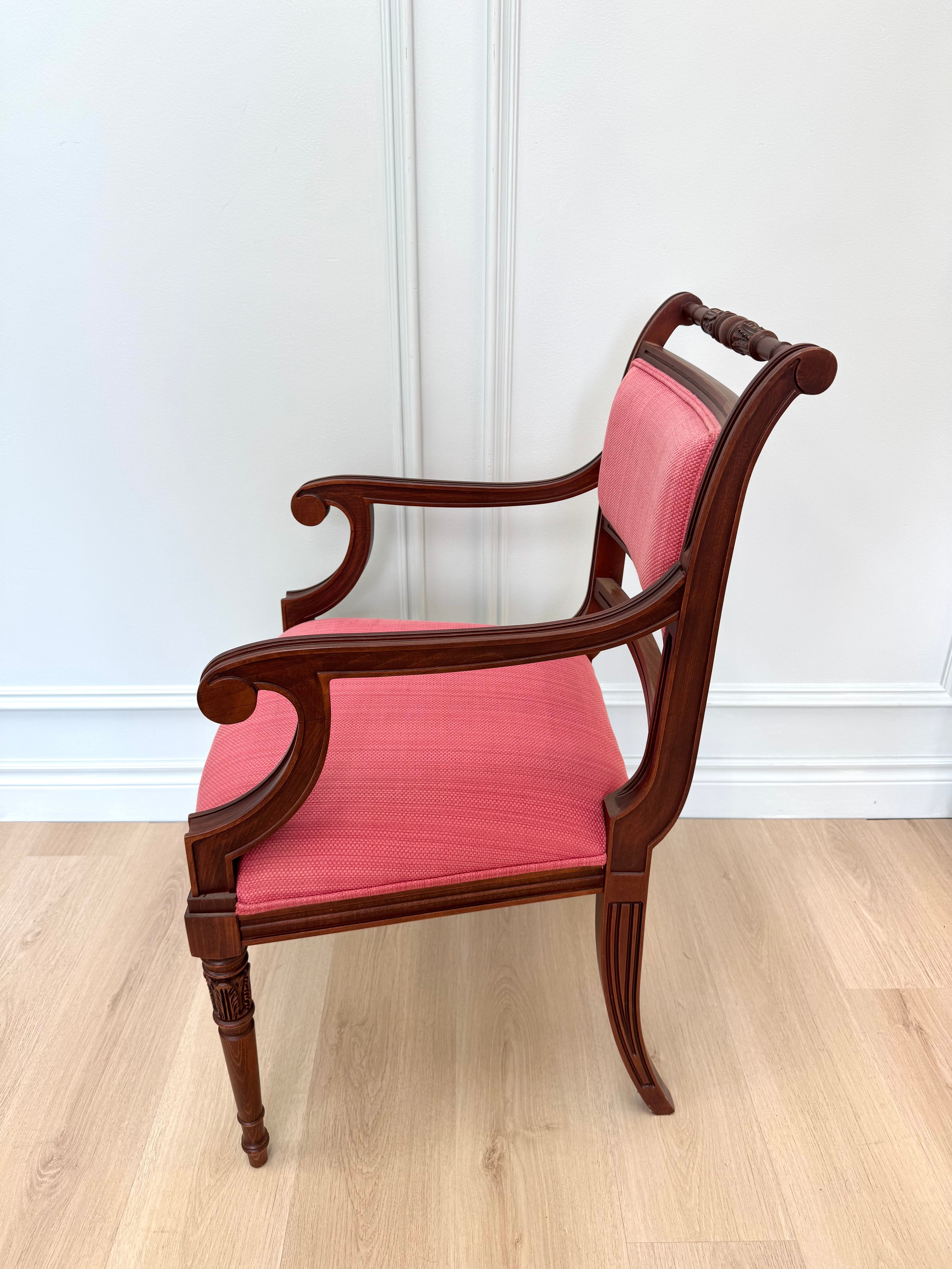 NEW Neoclassical Chair with Cherry Upholstery