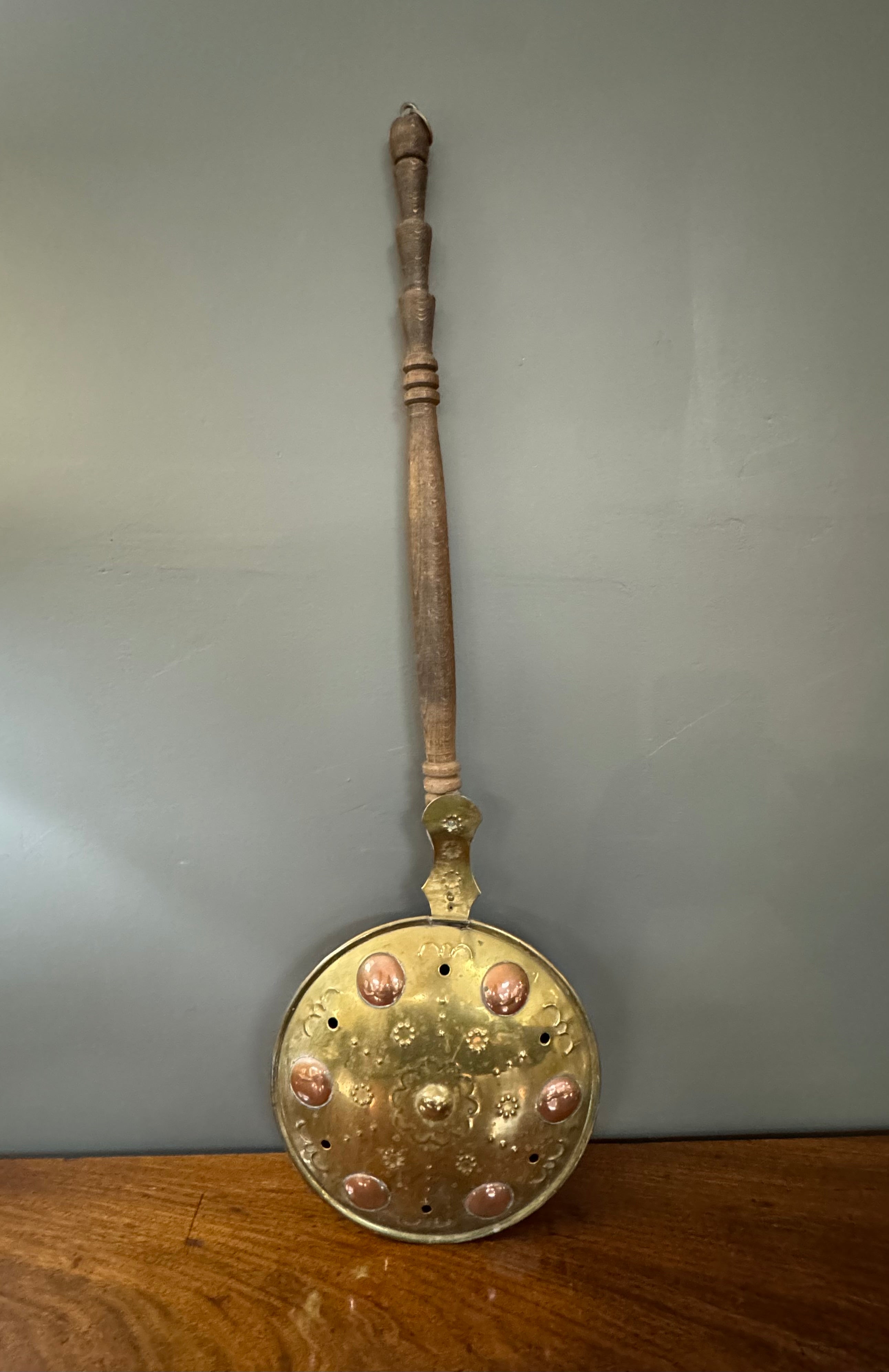 Antique Brass and Copper Bed Warmer