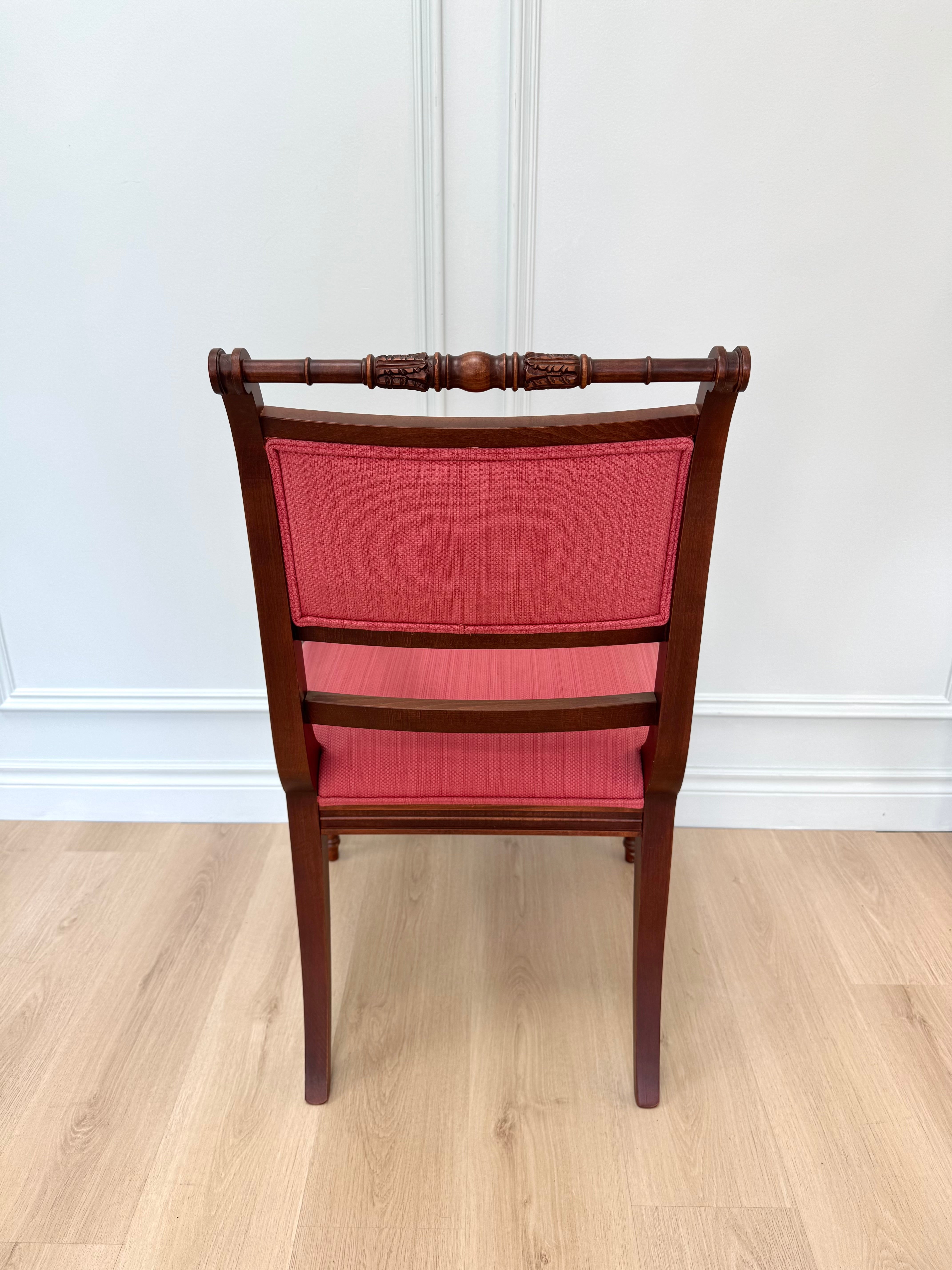 NEW Neoclassical Chair with Cherry Upholstery