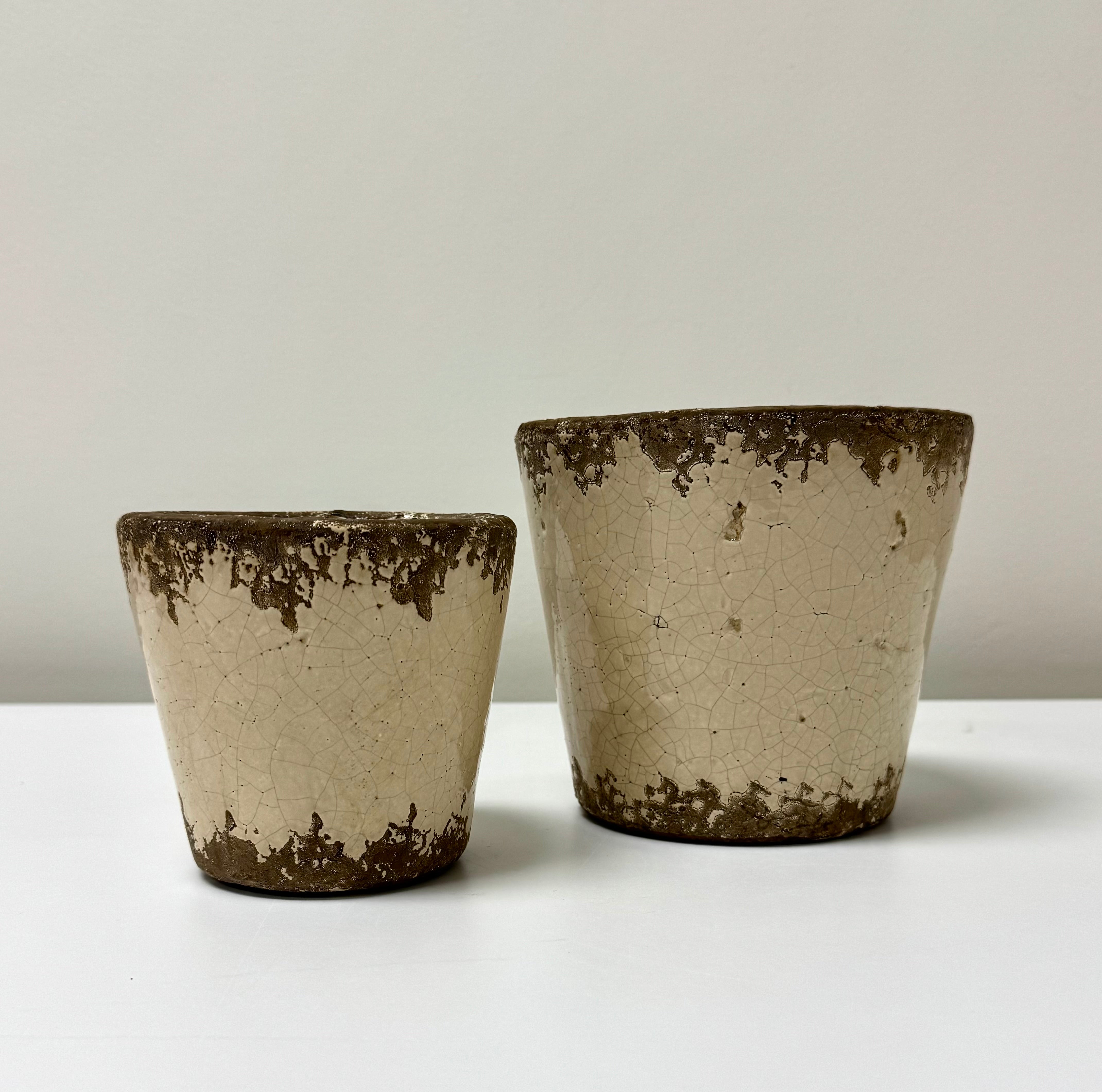 Distressed Clay Pots Set of 2