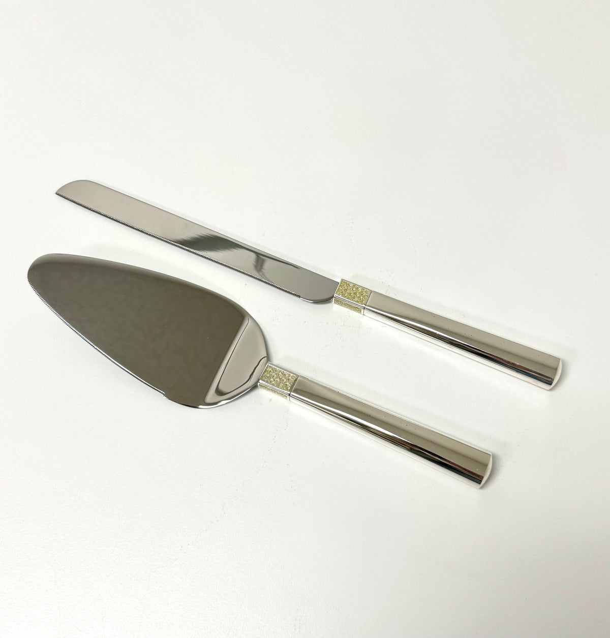 NEW WATERFORD 'Lismore' Silver Bridal Knife & Server Set
