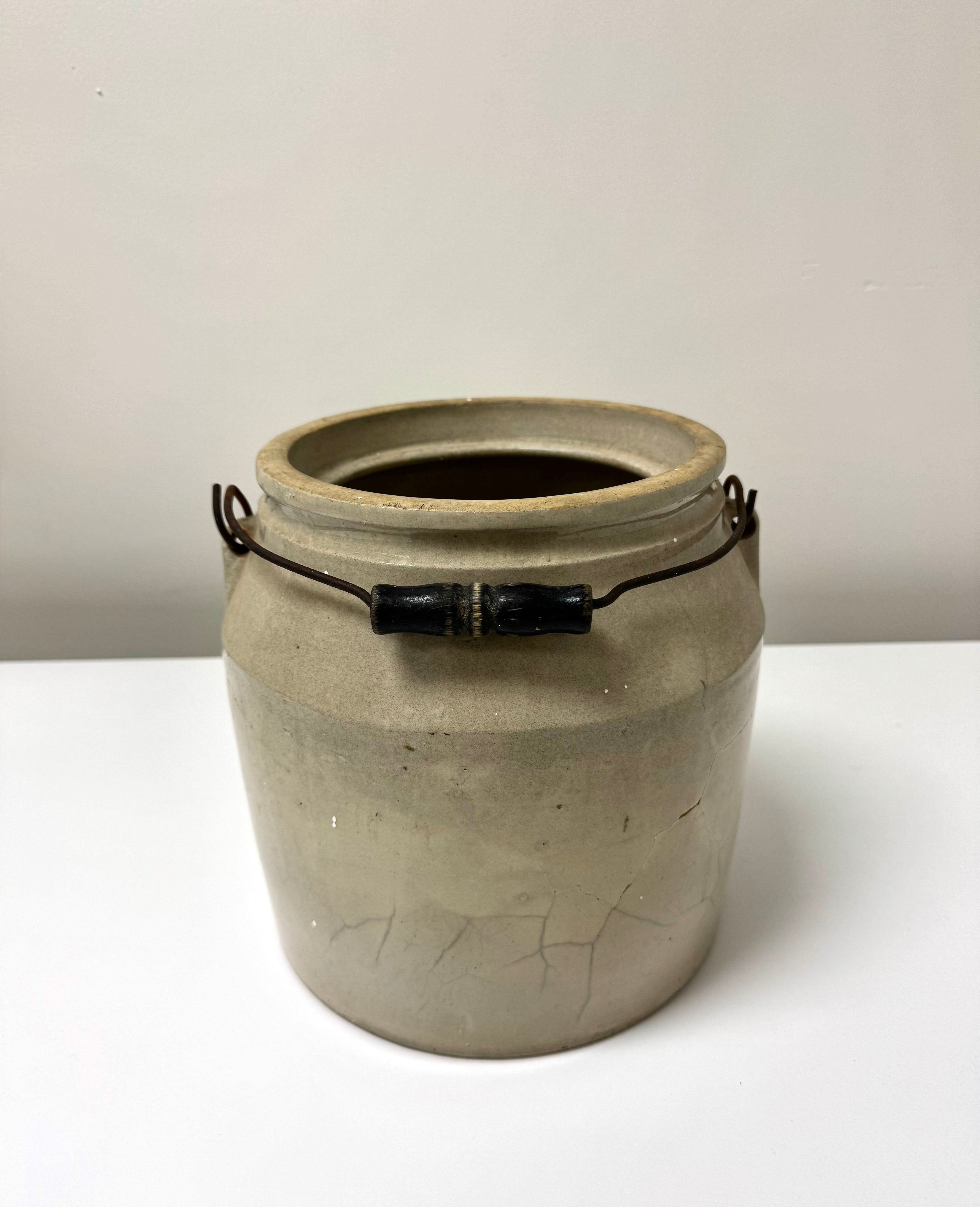 Vintage Salt-glazed Stoneware Crock