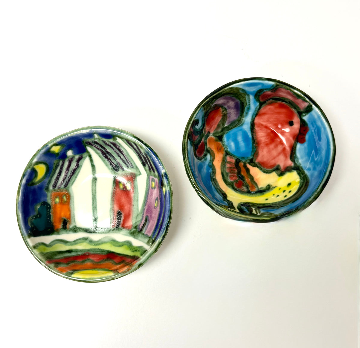 Hand-painted Ceramic Bowls Set of 2