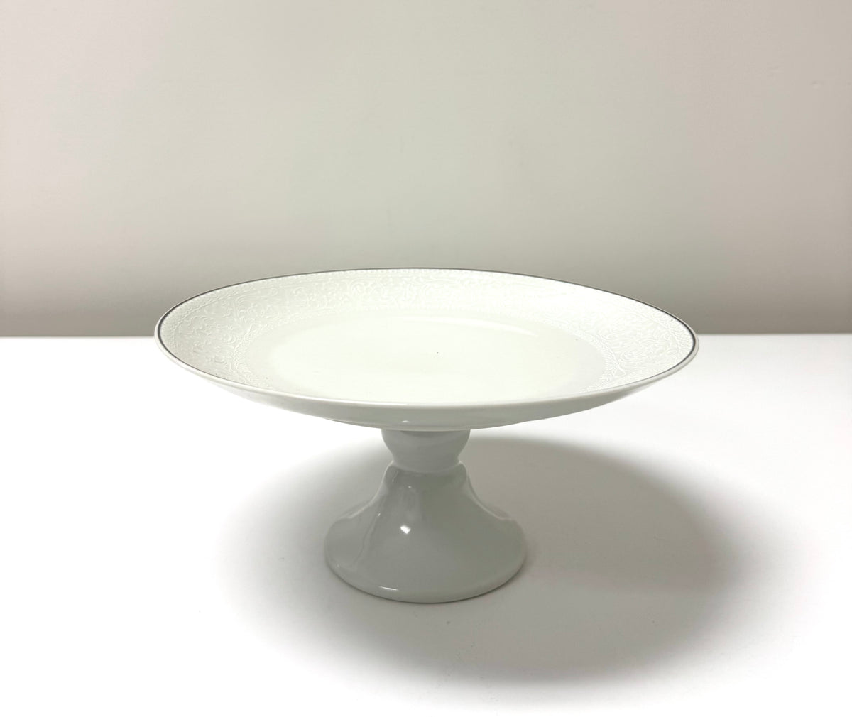 Embossed Floral Cake Plate