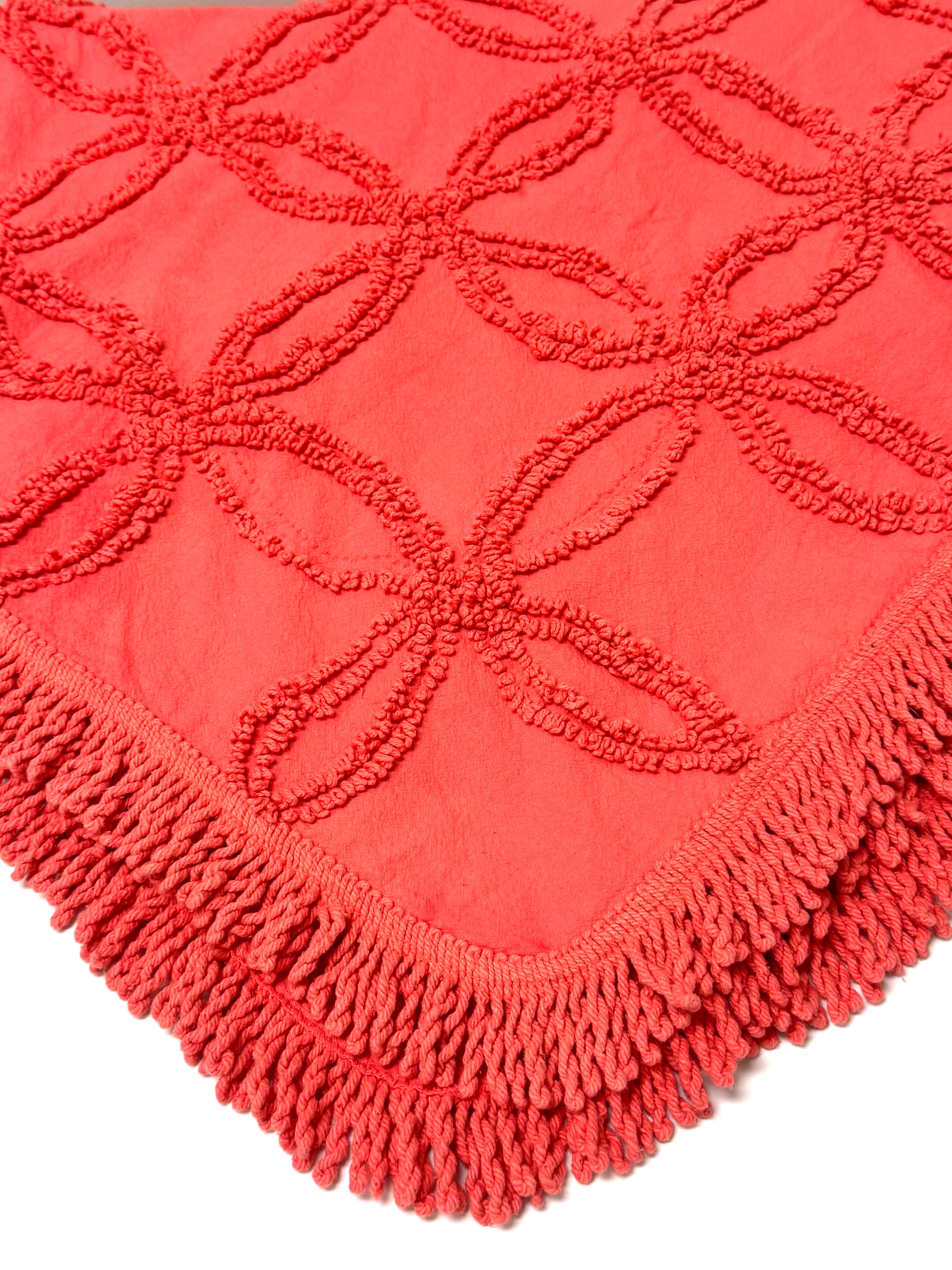 Coral Pink Cotton 52" x 62" Fringed Throw