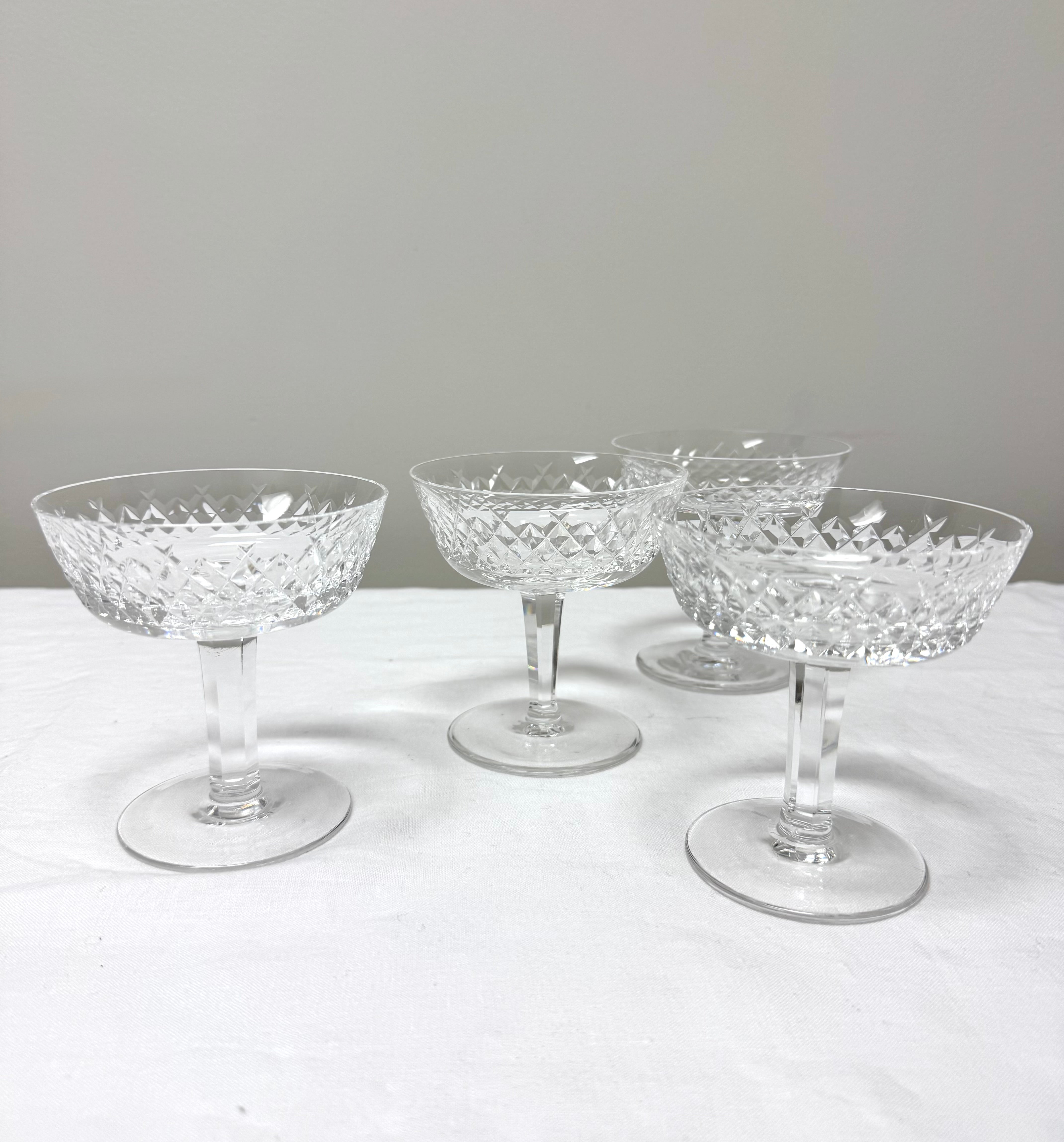 WATERFORD 'Alana' Champagne/Sherbet Glasses Set of 4