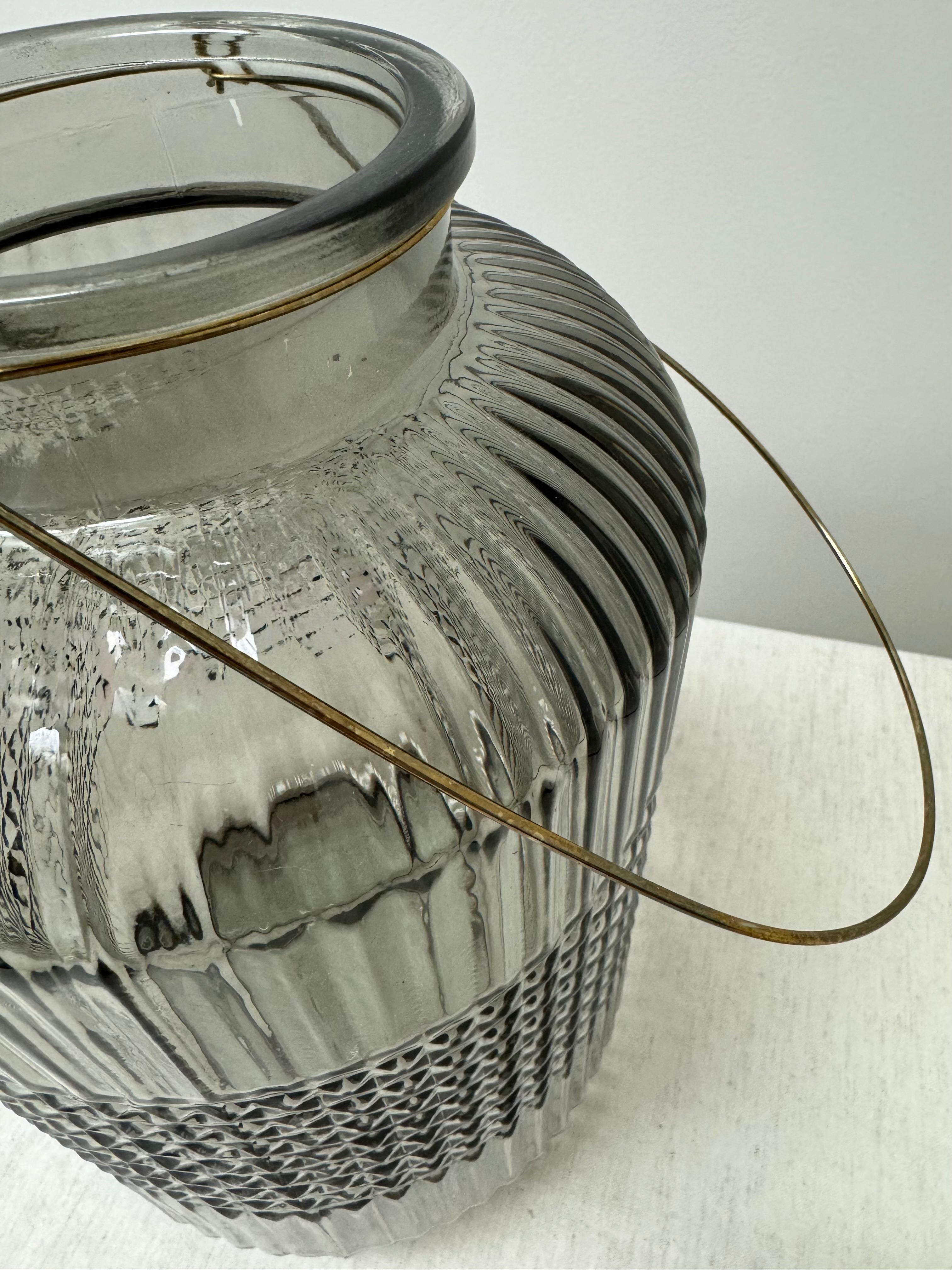 Smoke Gray Glass 15" Lantern