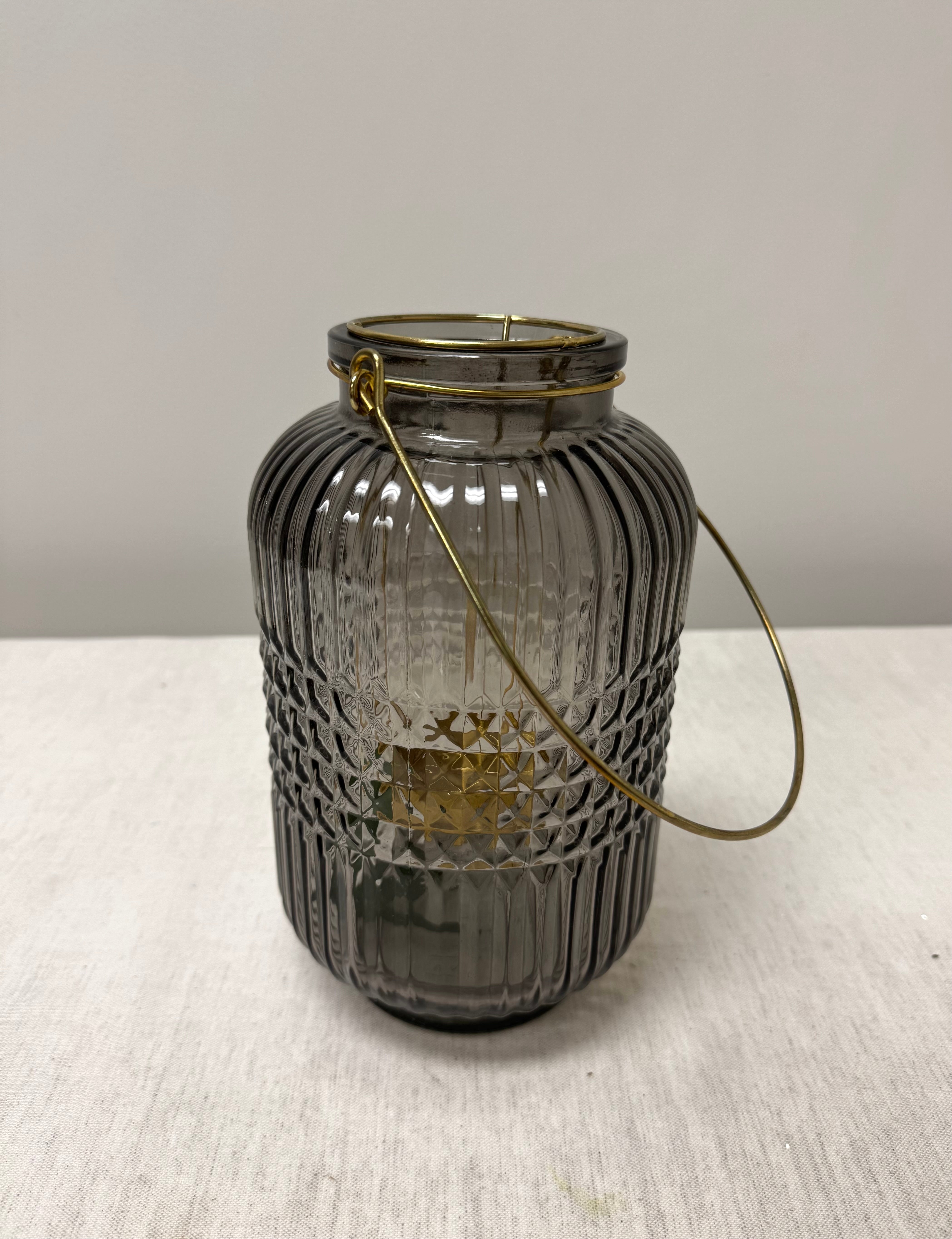 Smoke Gray Glass 10" Lantern