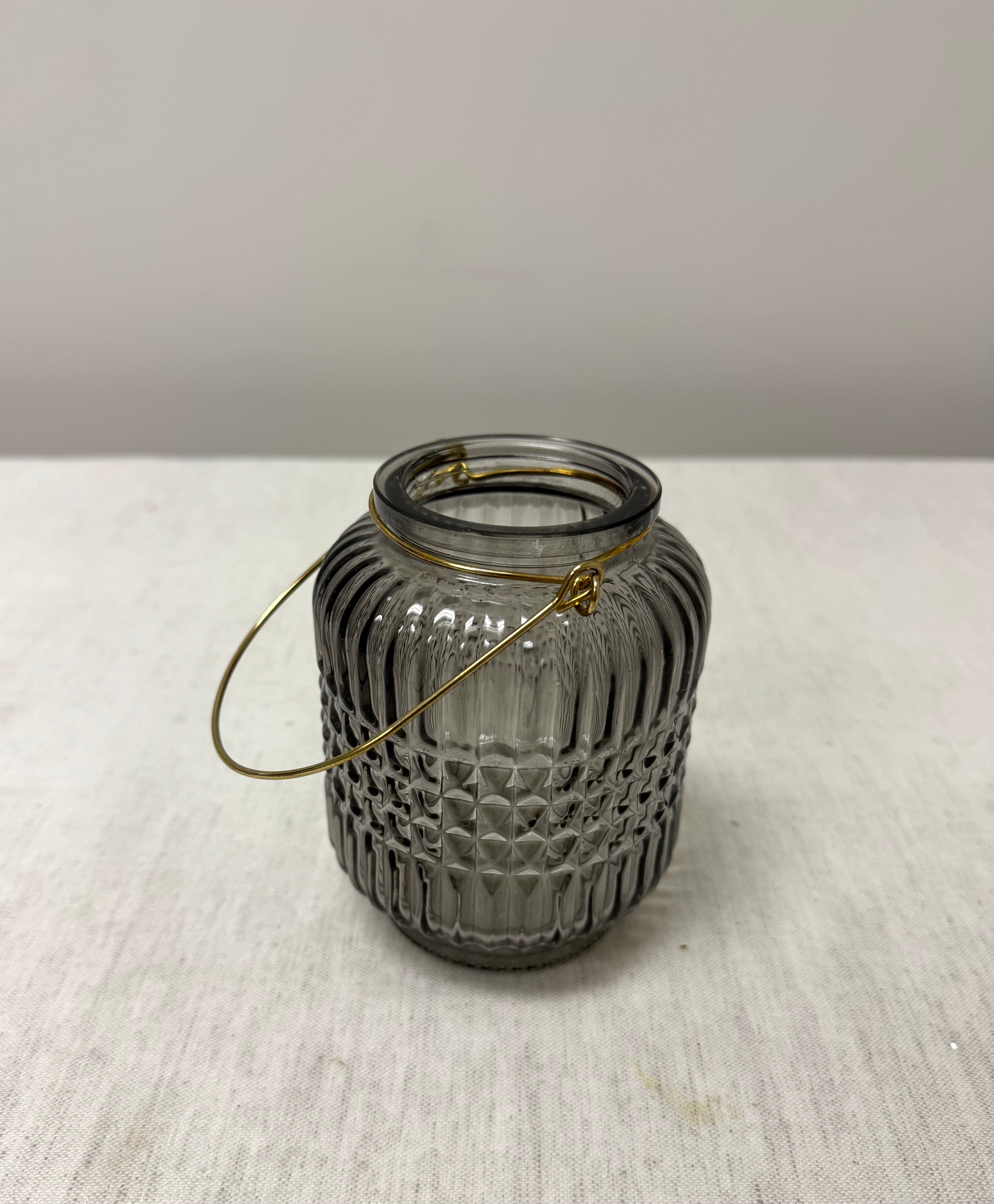 Smoke Gray Glass 5" Lantern