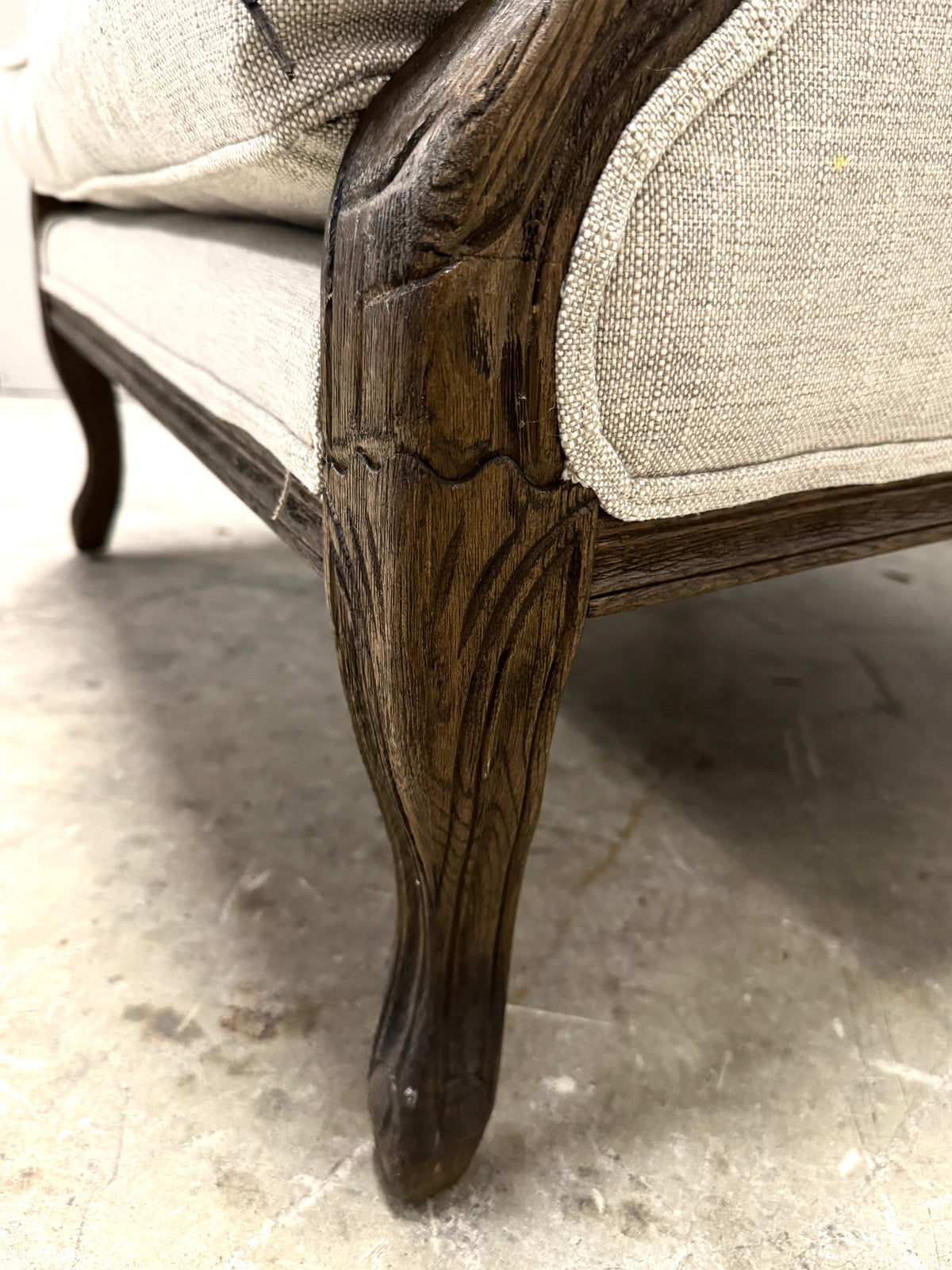French-style Natural Linen Chair