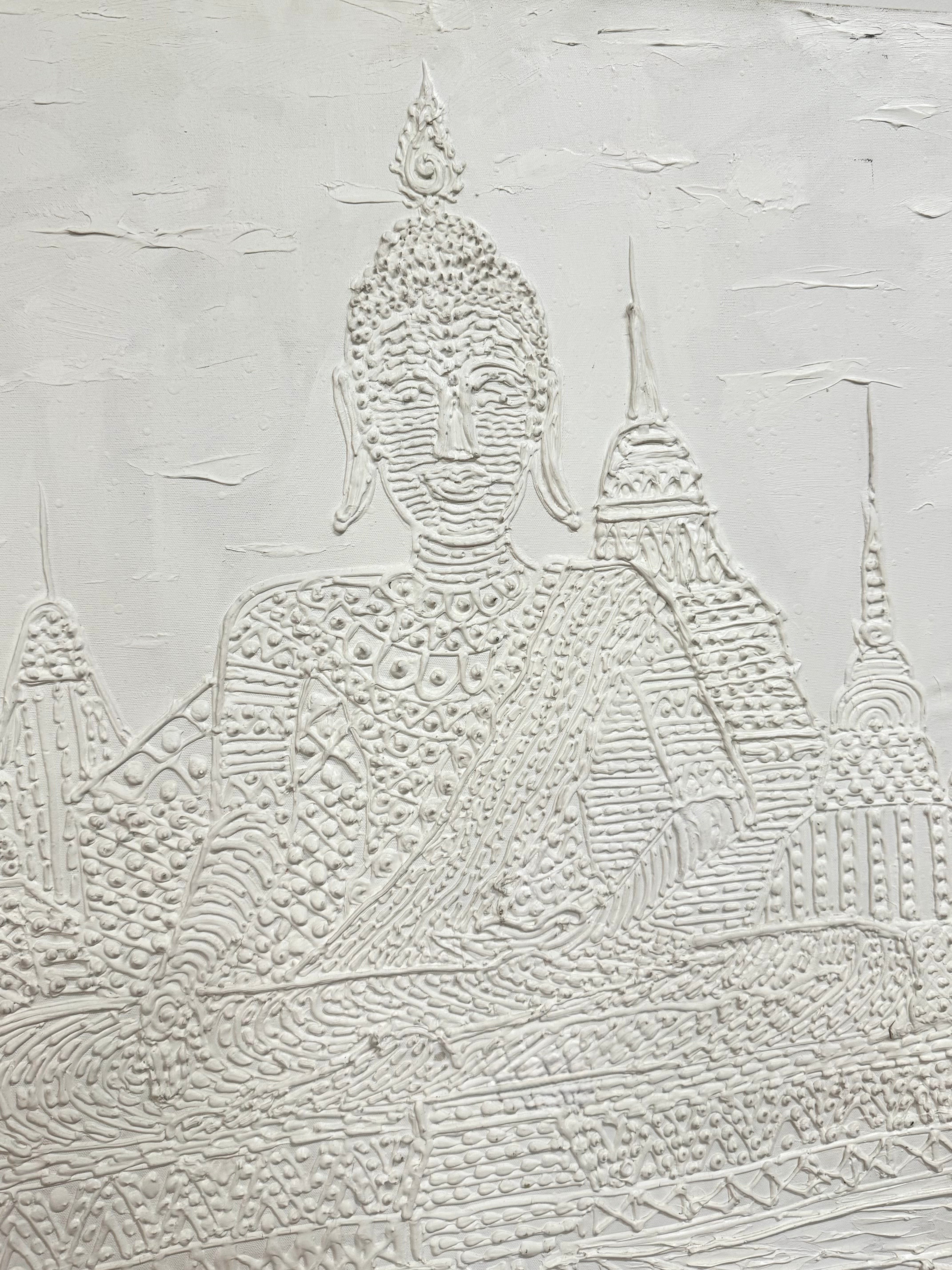 Buddha Sculpted Paint on Canvas