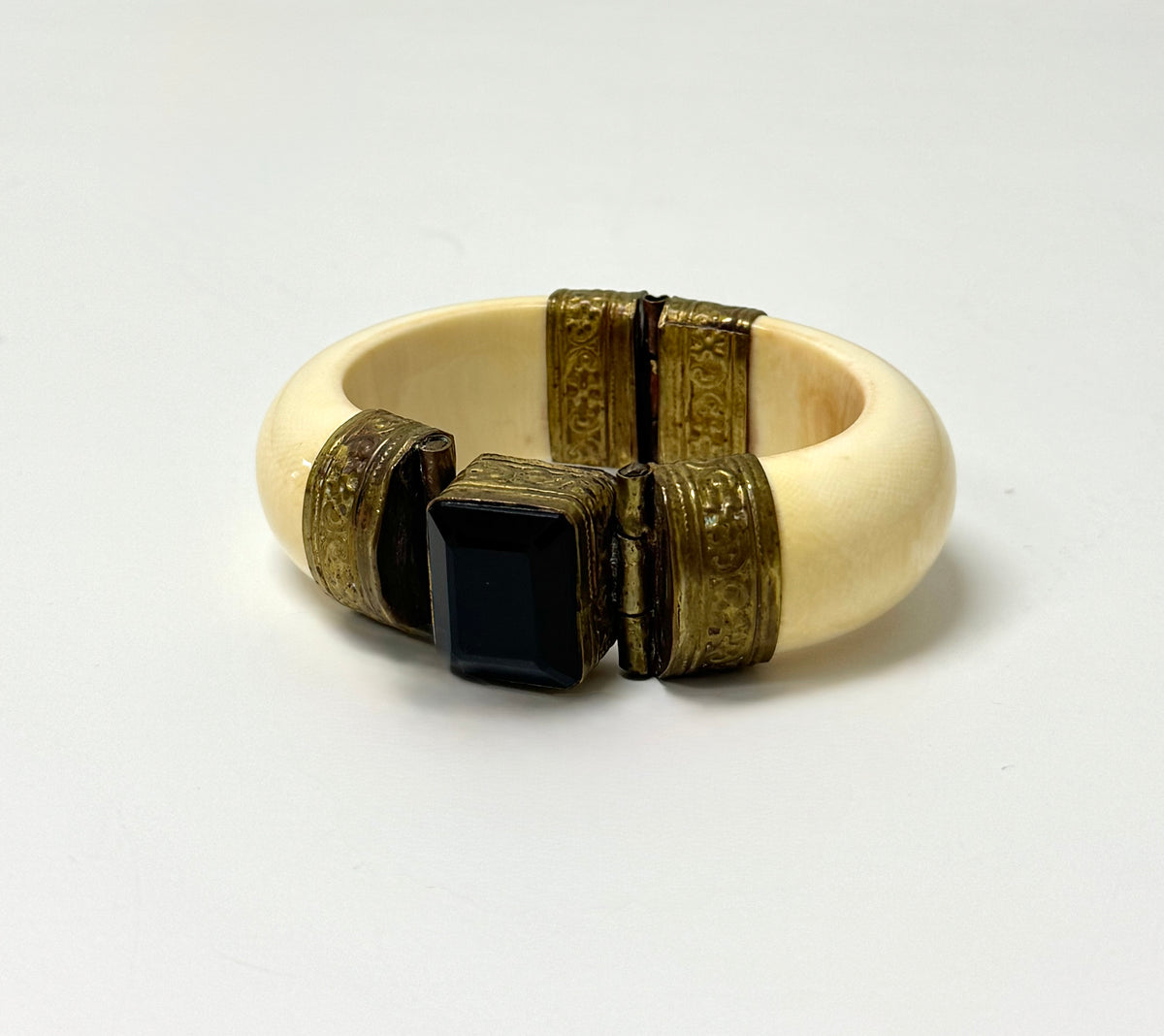Vintage Bone & Brass Bangle