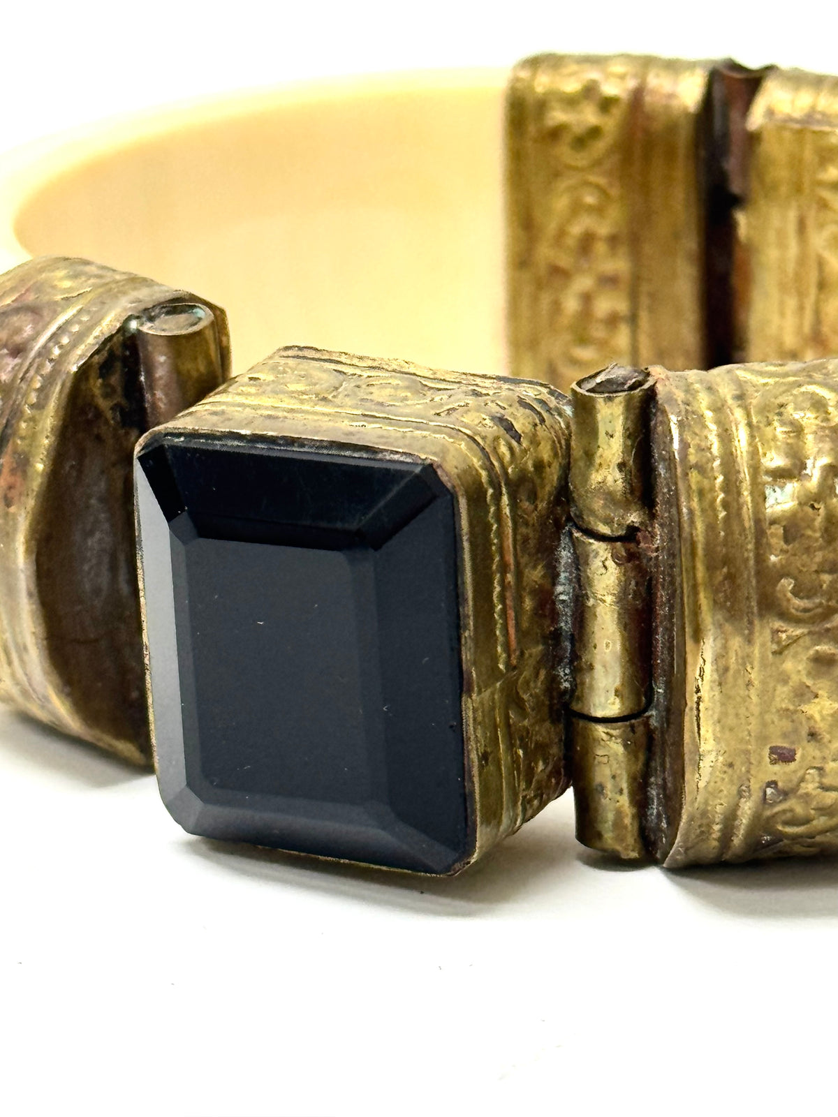 Vintage Bone & Brass Bangle