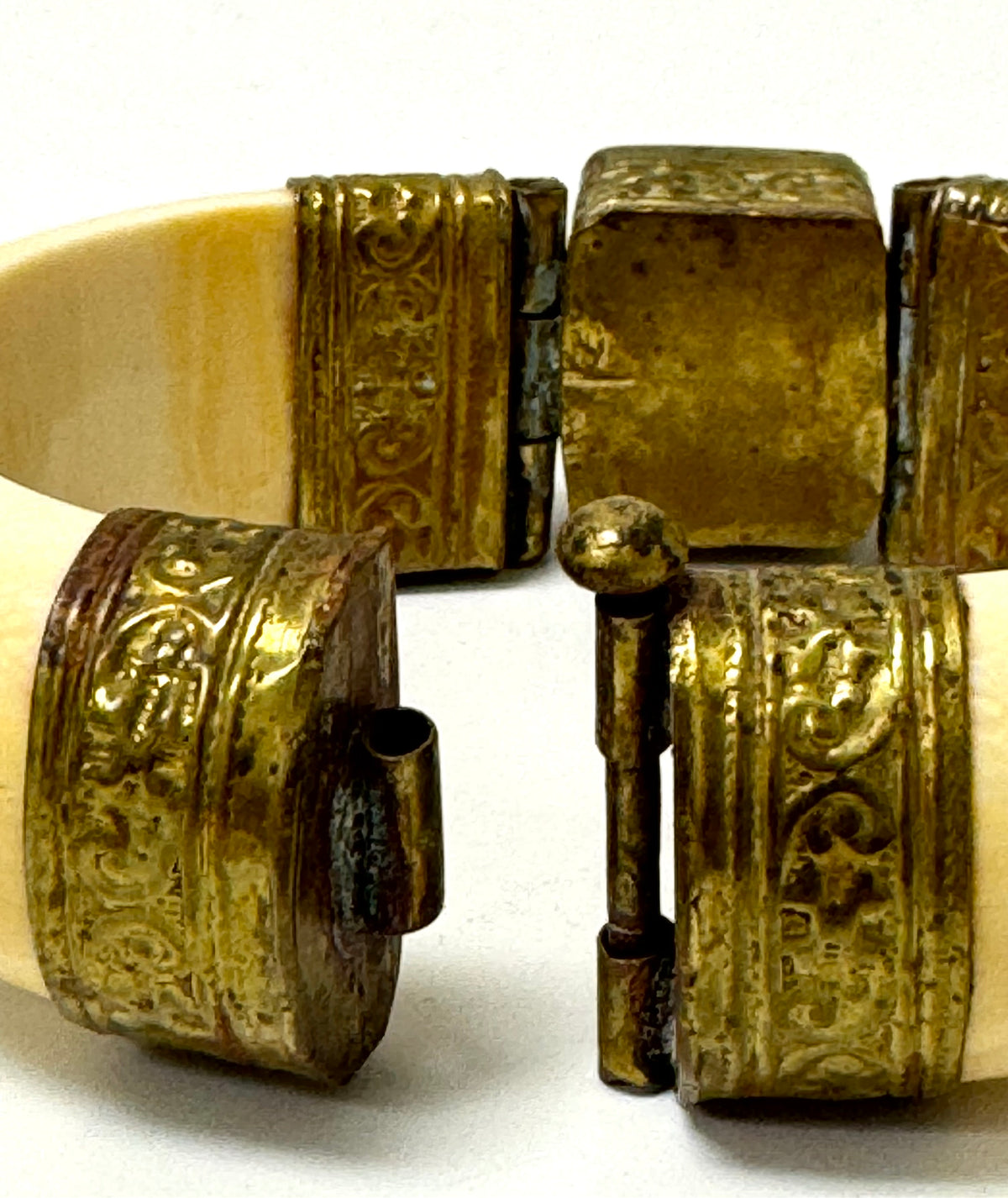 Vintage Bone & Brass Bangle