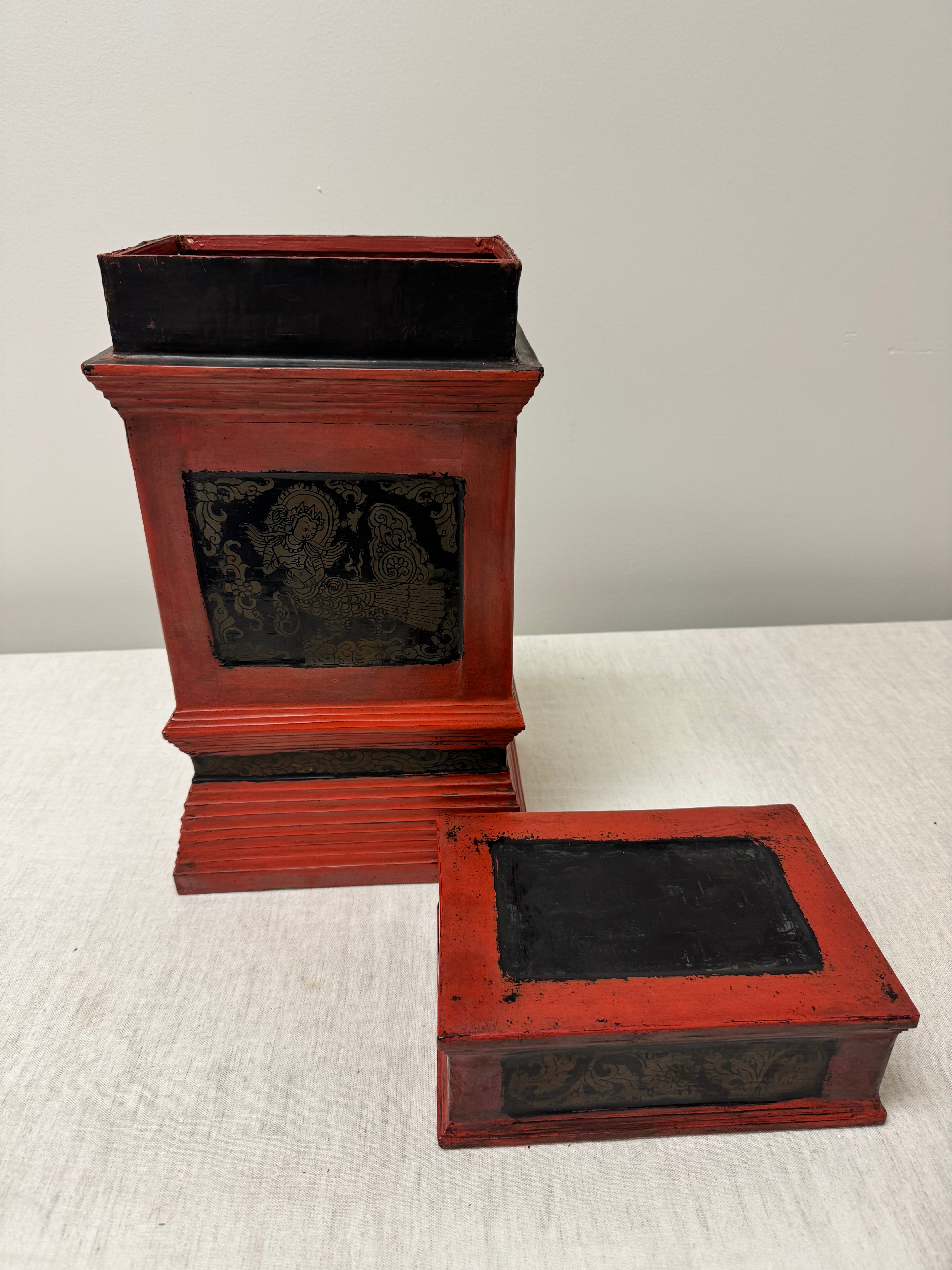 Vintage Thai Bamboo Decorative Box