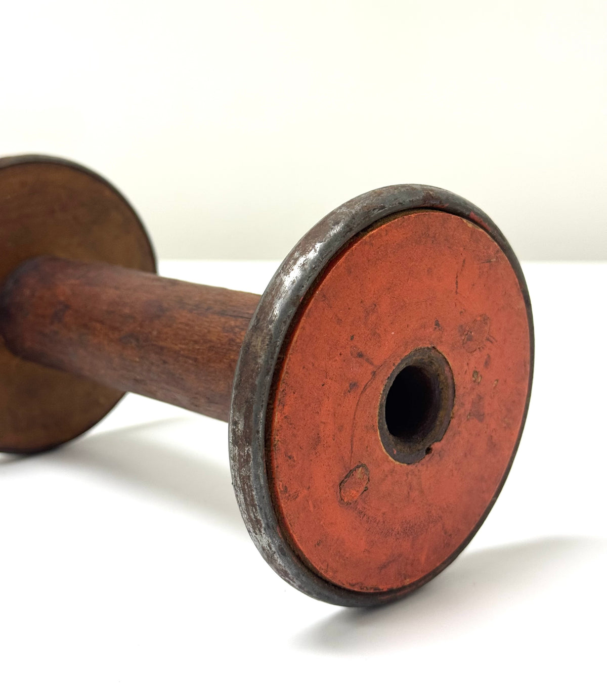Vintage Wooden Industrial Textile Spool
