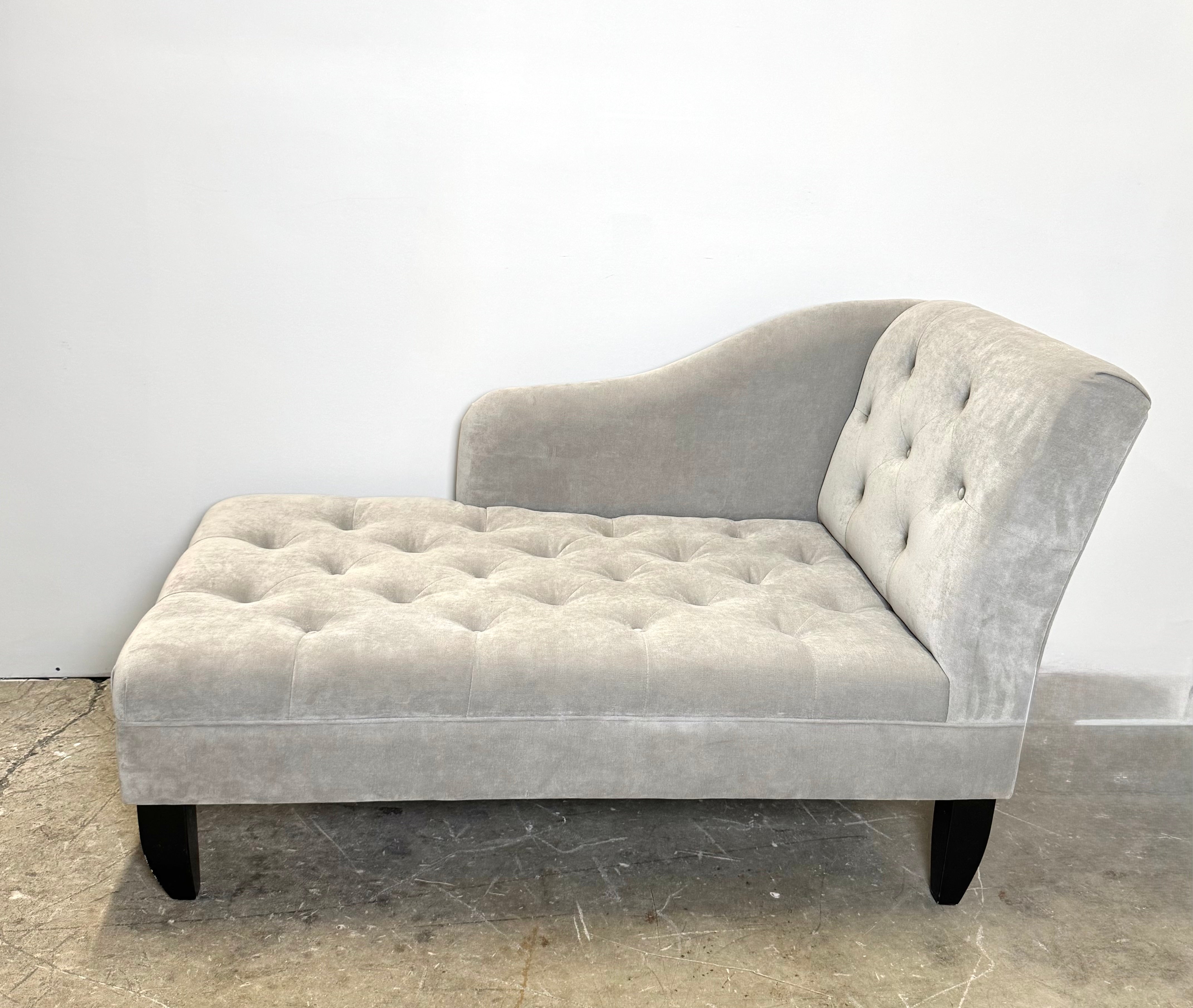 Silver Gray Tufted Chaise